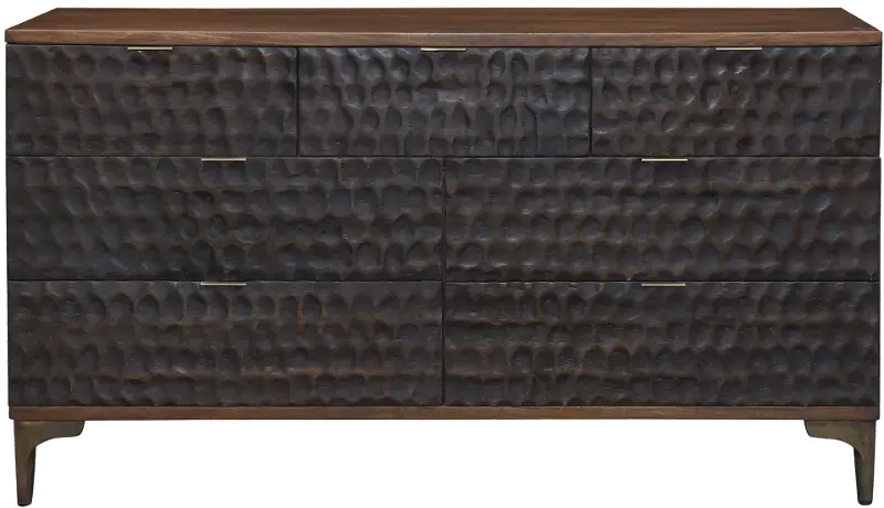 Santa Cruz Antique Bronze and Brown Dresser