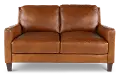 Leon Brown Leather Loveseat