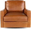 Leon Brown Leather Swivel Chair