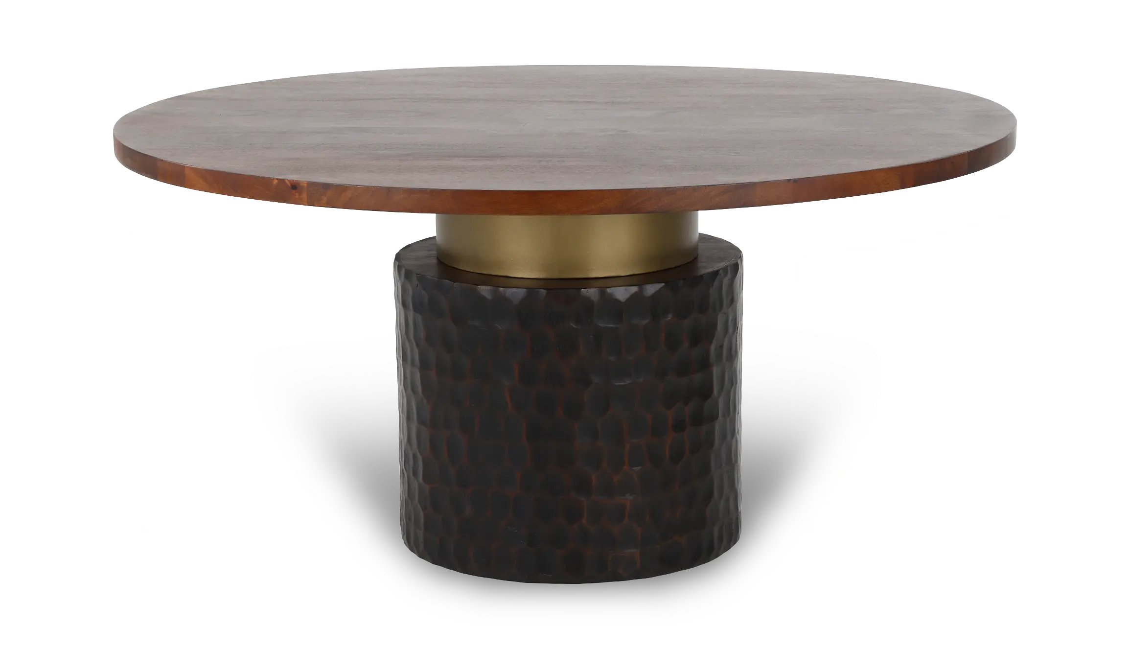 Santa Cruz Antique Bronze and Brown 60 Round Dining Table-1