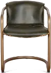 Portofino Antique Gold and Green Leather Dining Chair