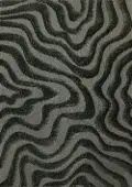 Luxe 5 x 8 Green Curvy Lines Area Rug