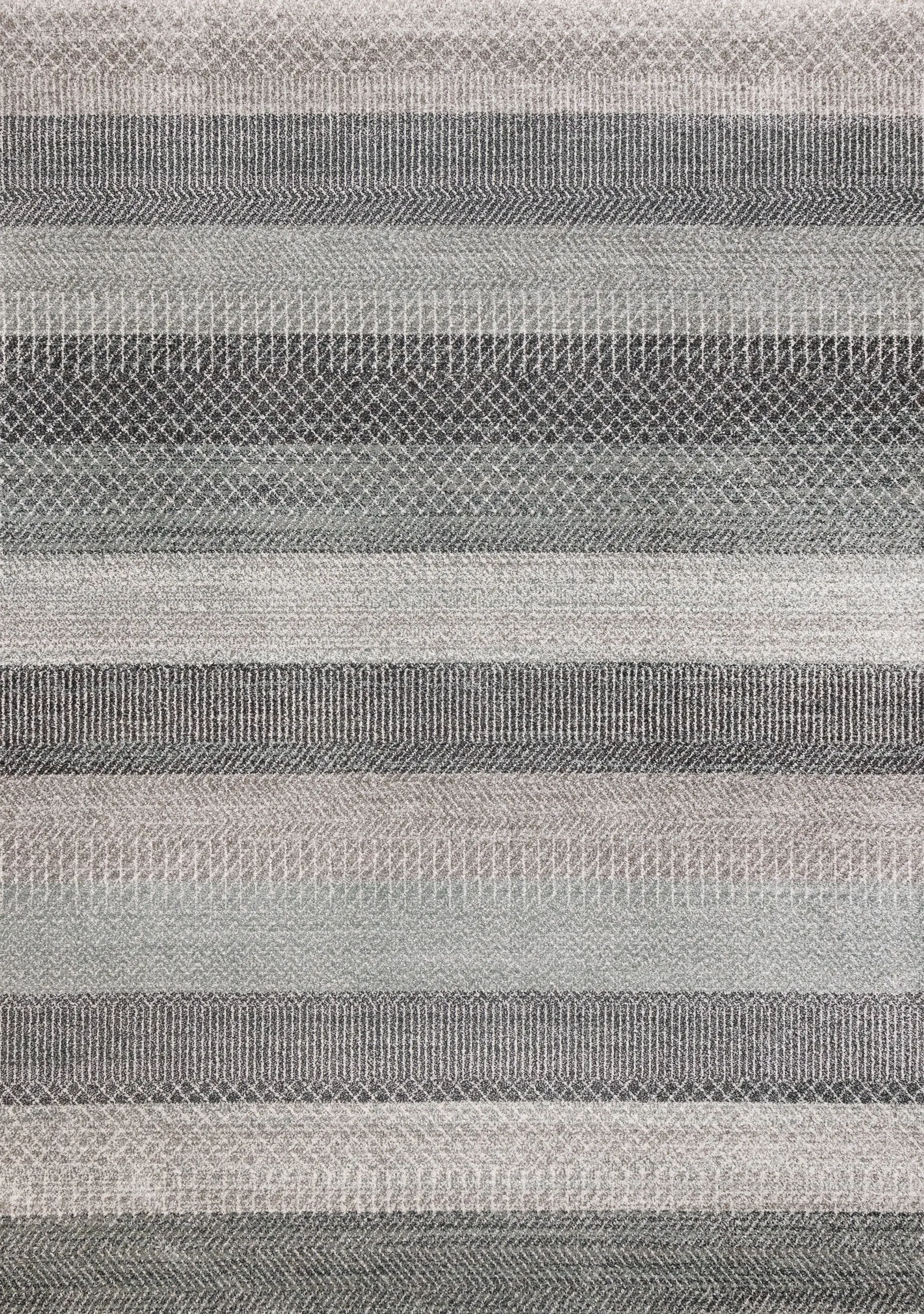 Mae 8 x 11 Gray and White Band Area Rug-1