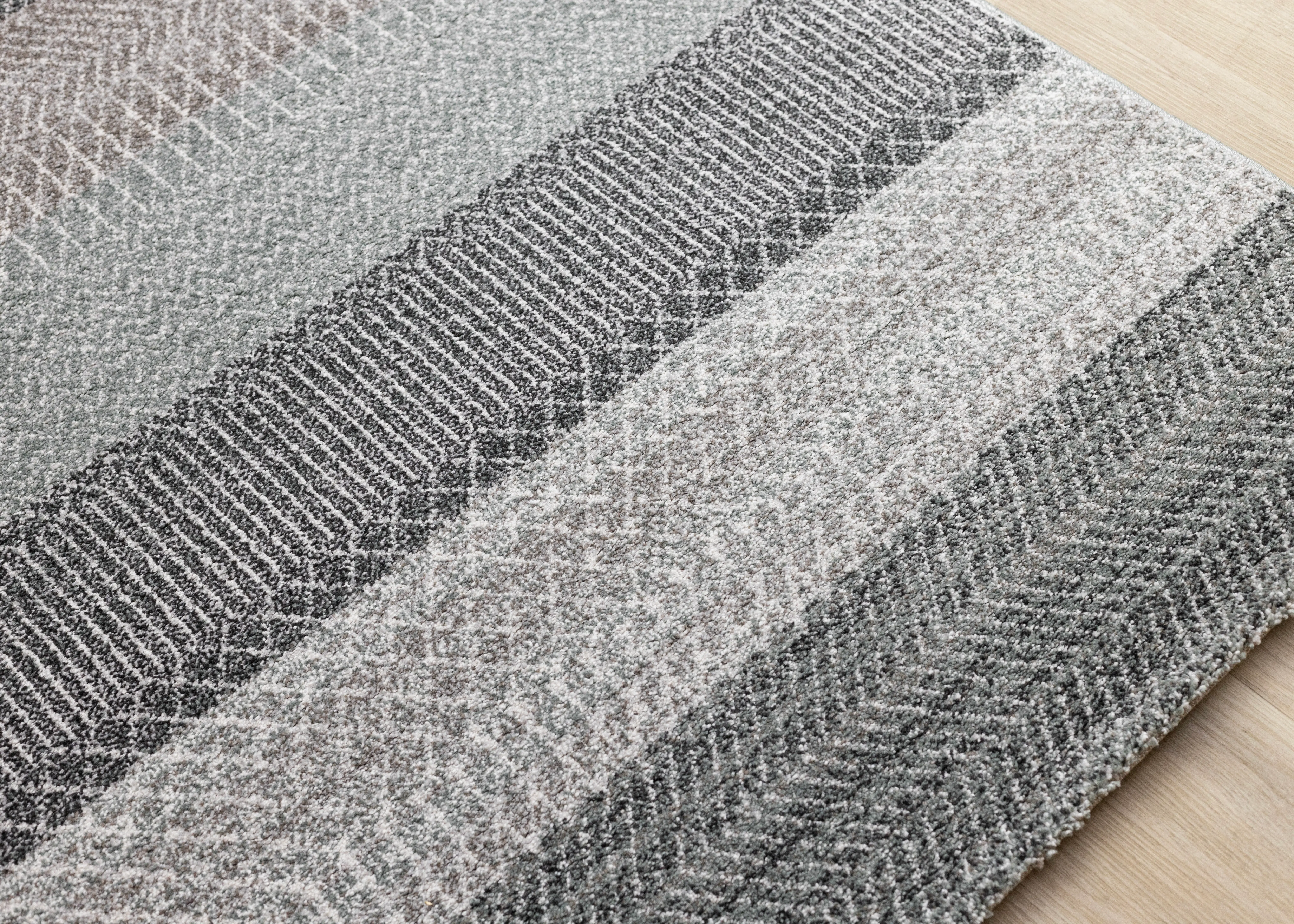 Mae 8 x 11 Gray and White Band Area Rug-5
