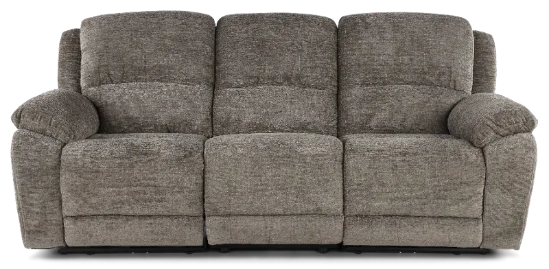 Sahara Stone Dark Gray Triple Power Reclining Sofa