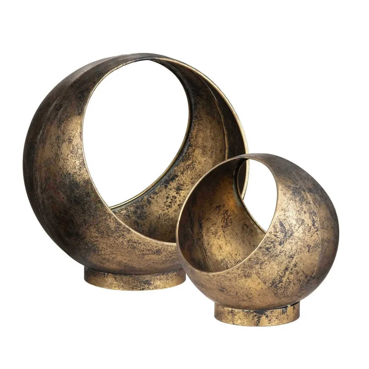 Round Gold Metal Decor, Set of 2-1