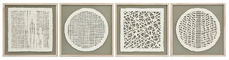 Green Framed Wall Decor Set of 4