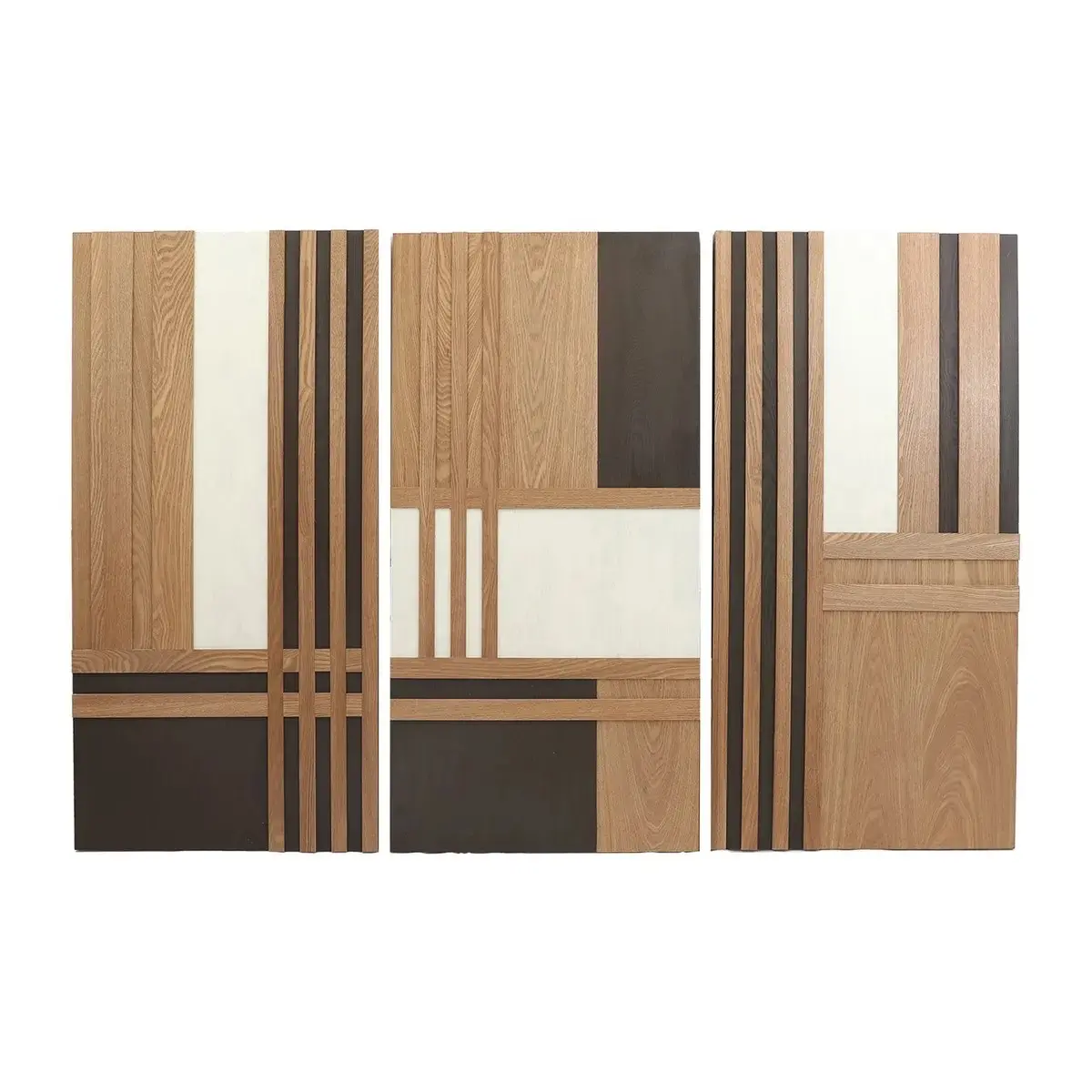 Brown Wooden Wall Decor, Set of 3-1