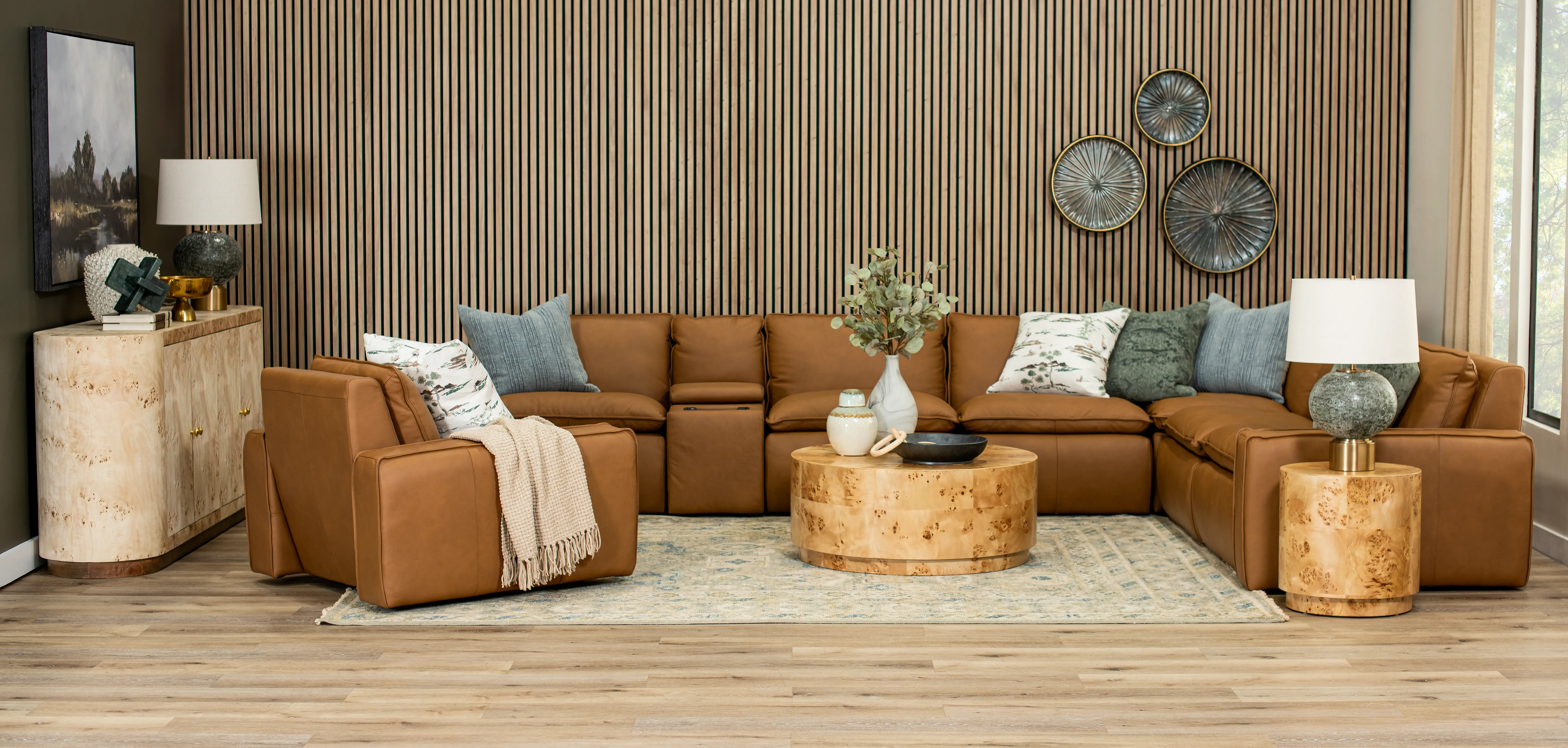 Otto Brown Round Coffee Table-8
