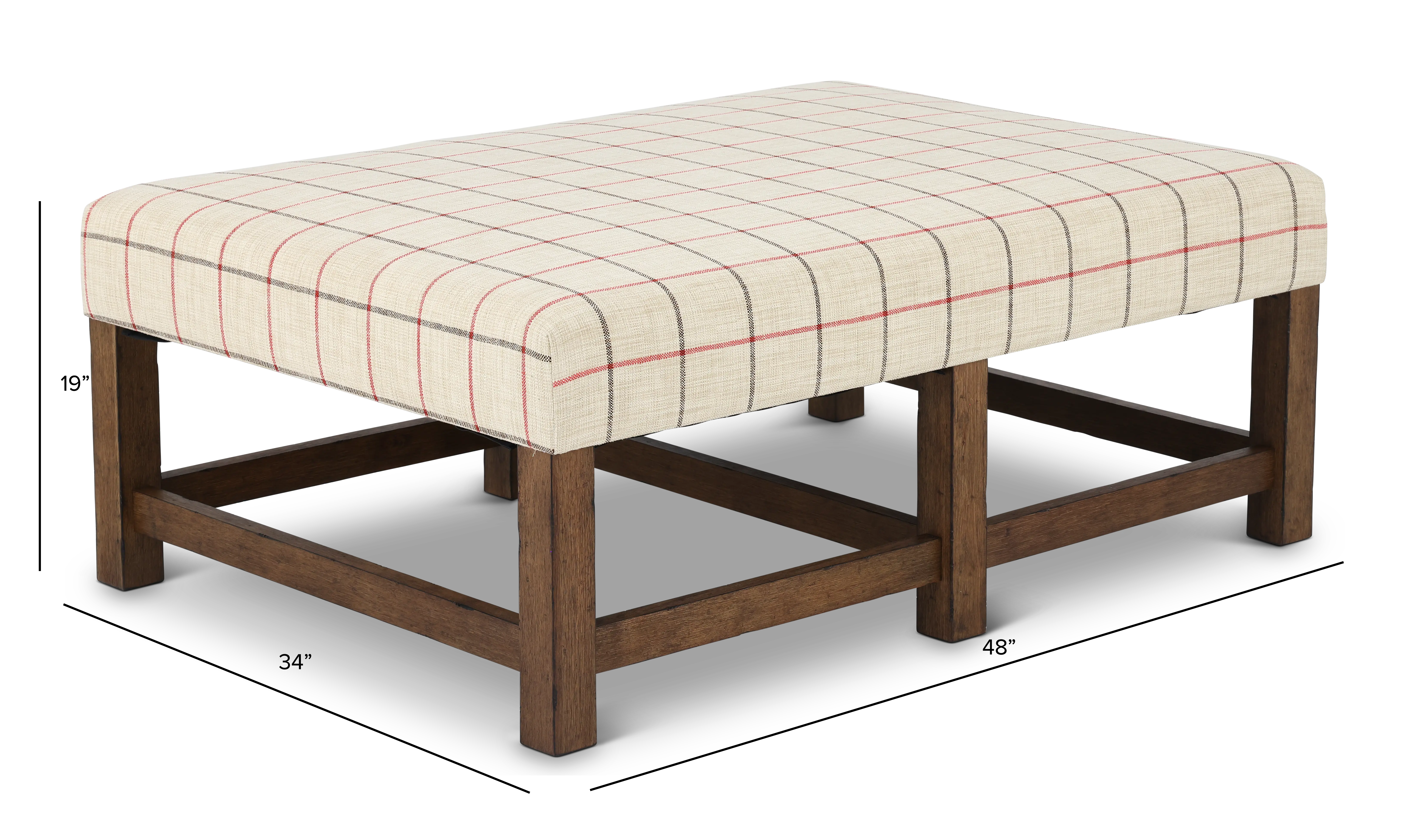Country Living Beige Upholstered Ottoman Coffee Table-4
