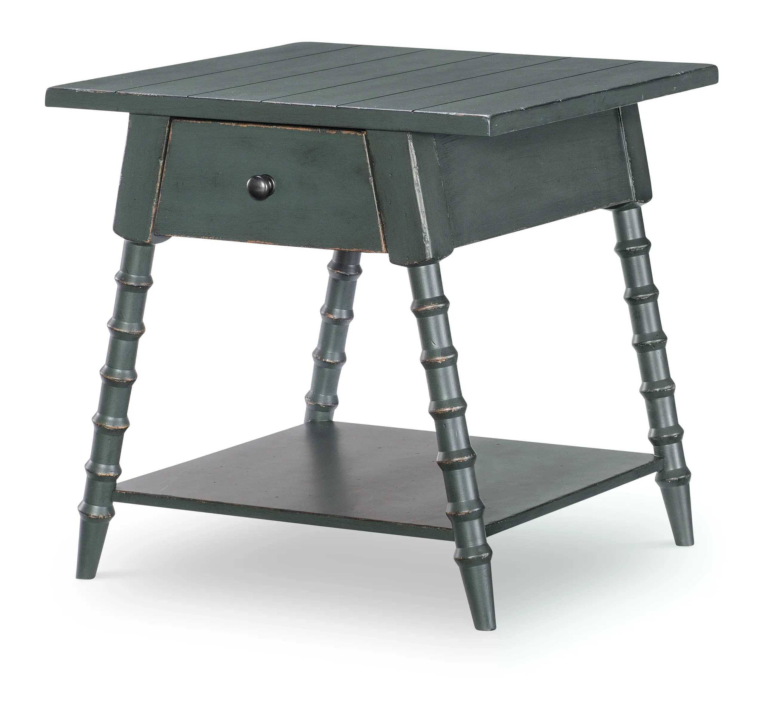Country Living Green Bobbin Leg End Table-1