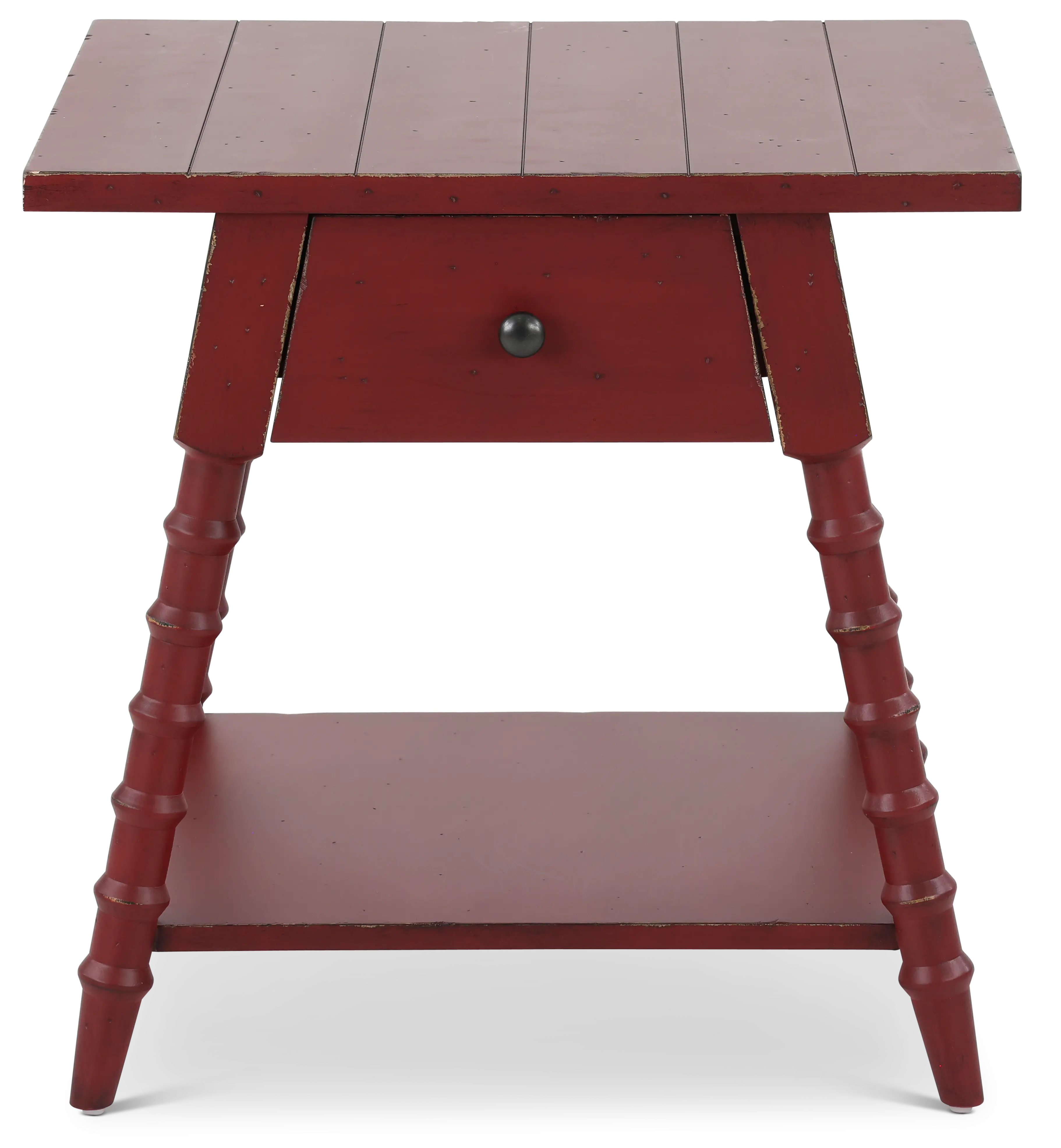 Country Living Red Bobbin Leg End Table-1