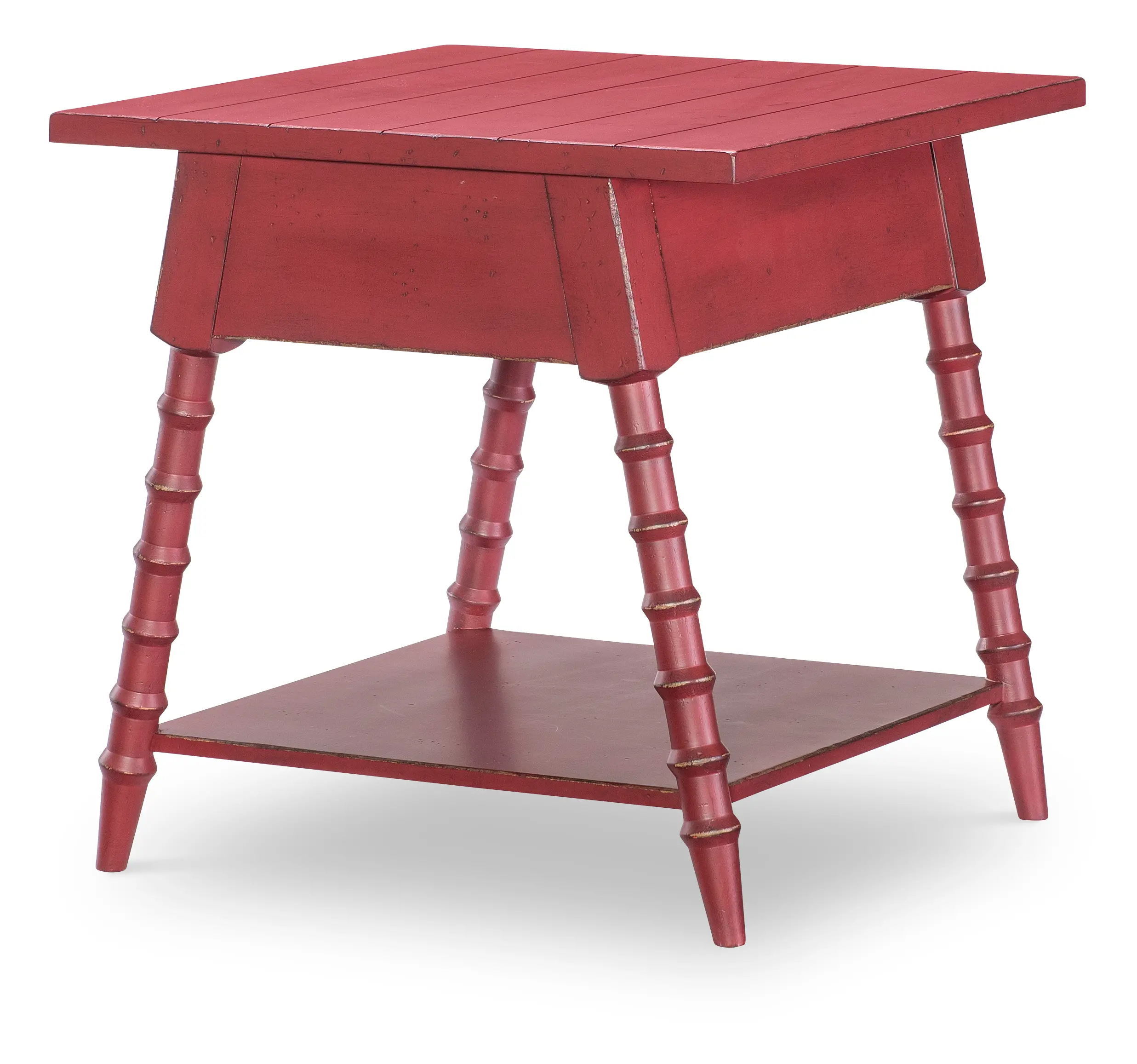 Country Living Red Bobbin Leg End Table-10