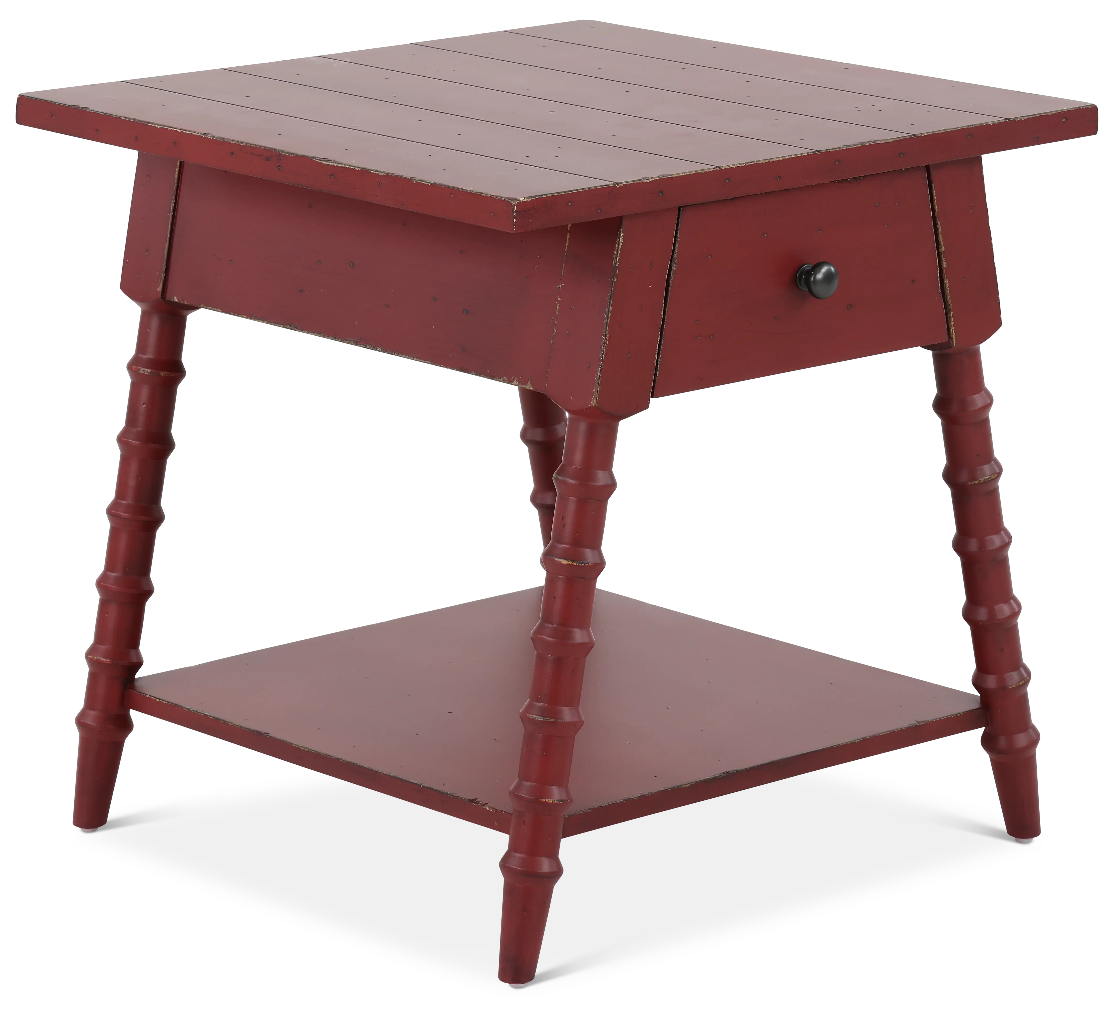 Country Living Red Bobbin Leg End Table-3