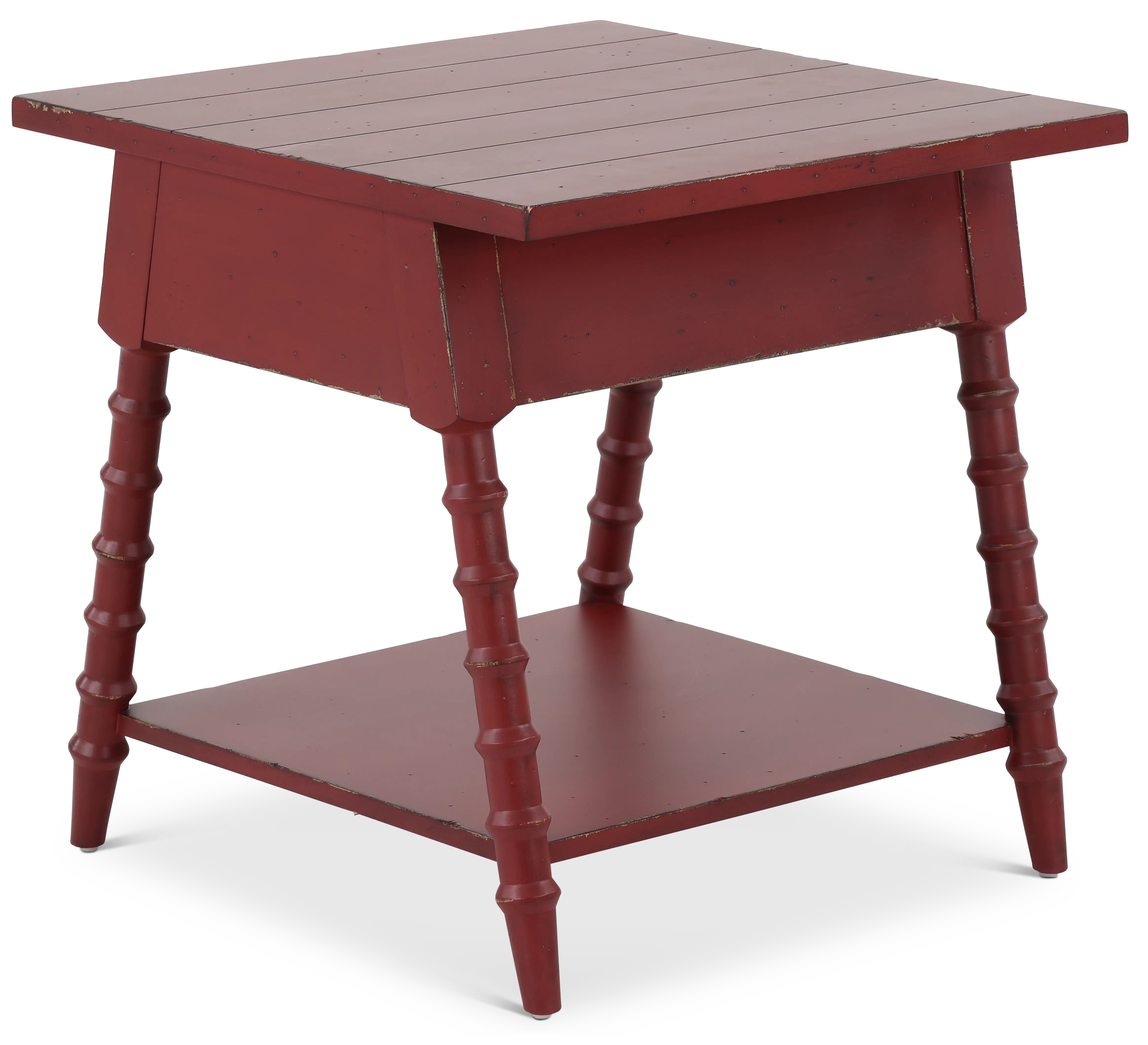 Country Living Red Bobbin Leg End Table-6