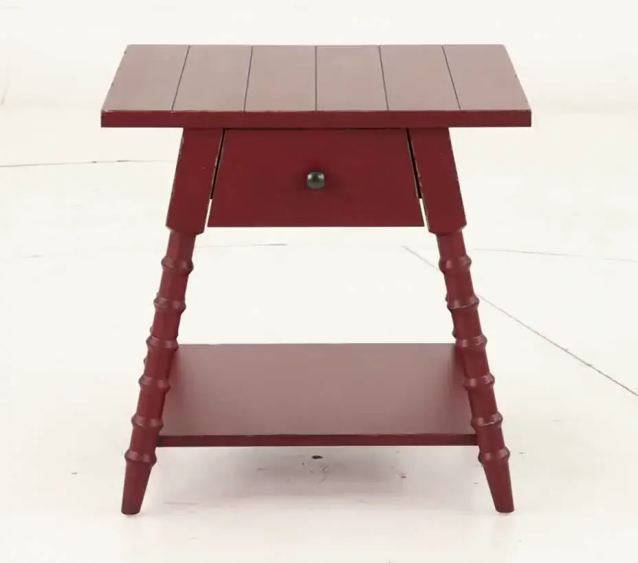 Country Living Red Bobbin Leg End Table-9