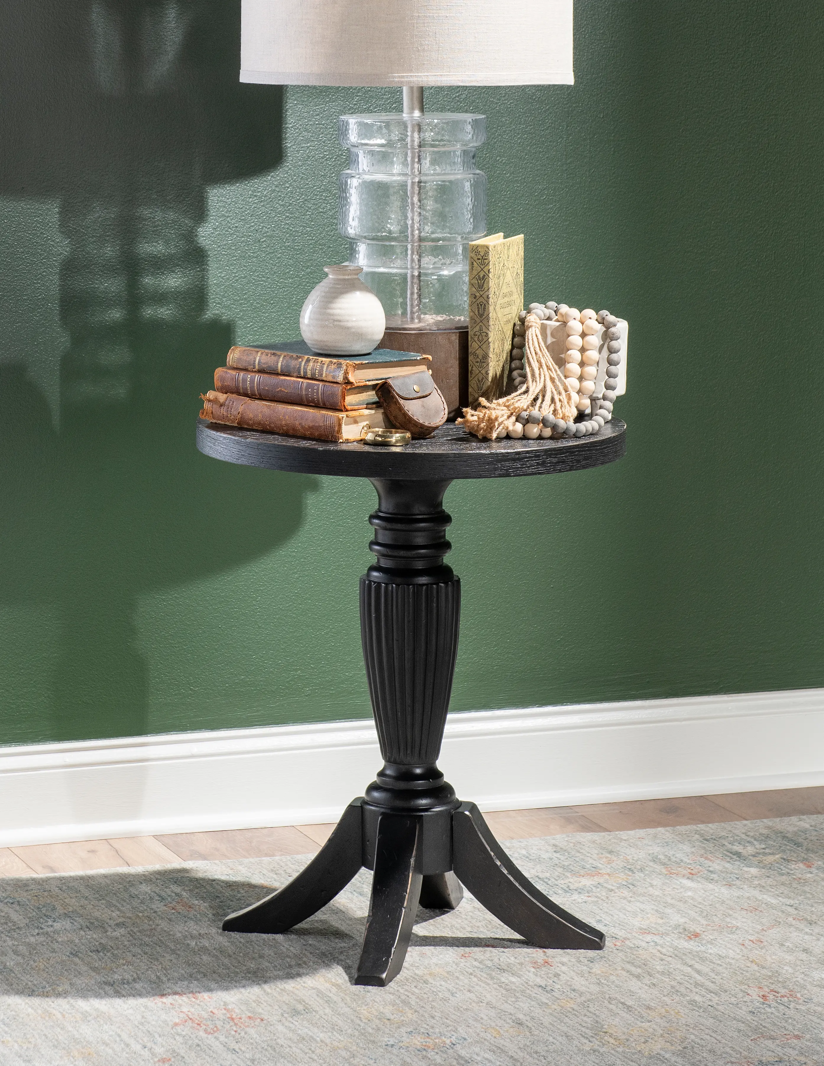 Country Living Black End Table-2