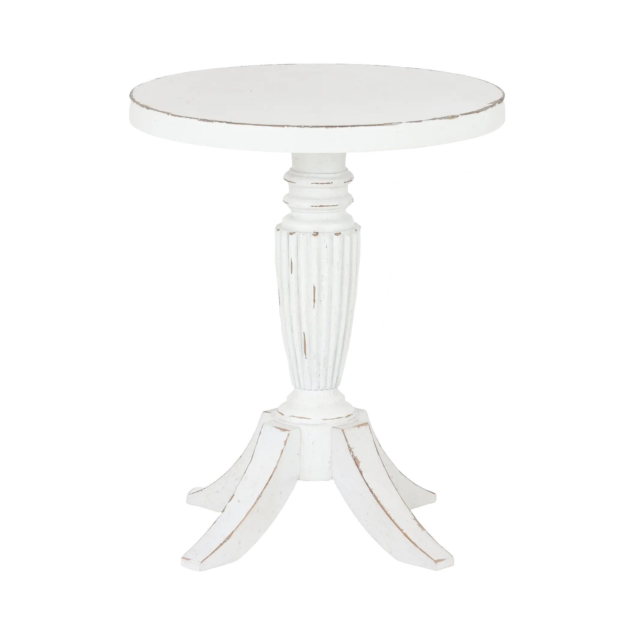 Country Living White Vintage Market Round End Table-1