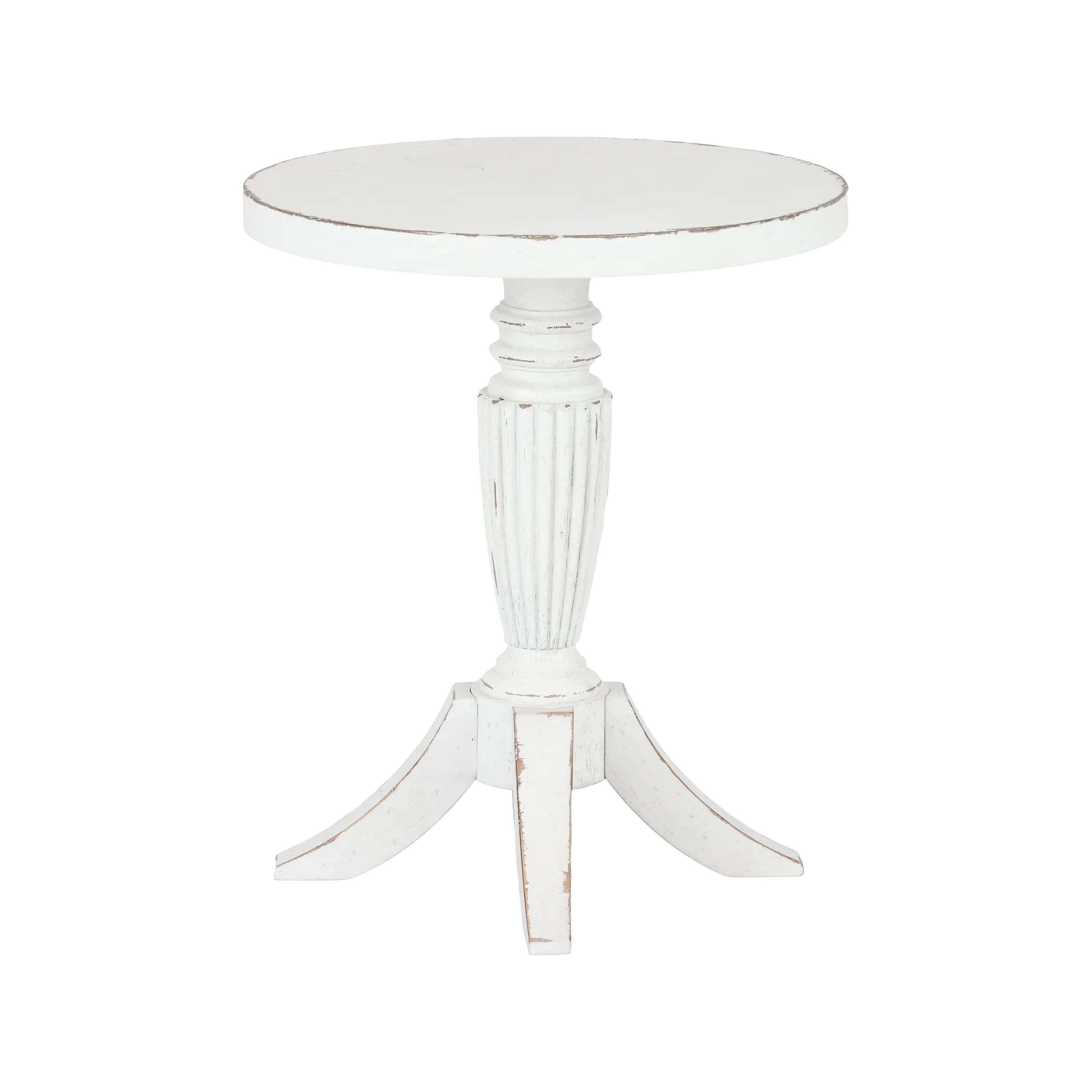 Country Living White Vintage Market Round End Table-4