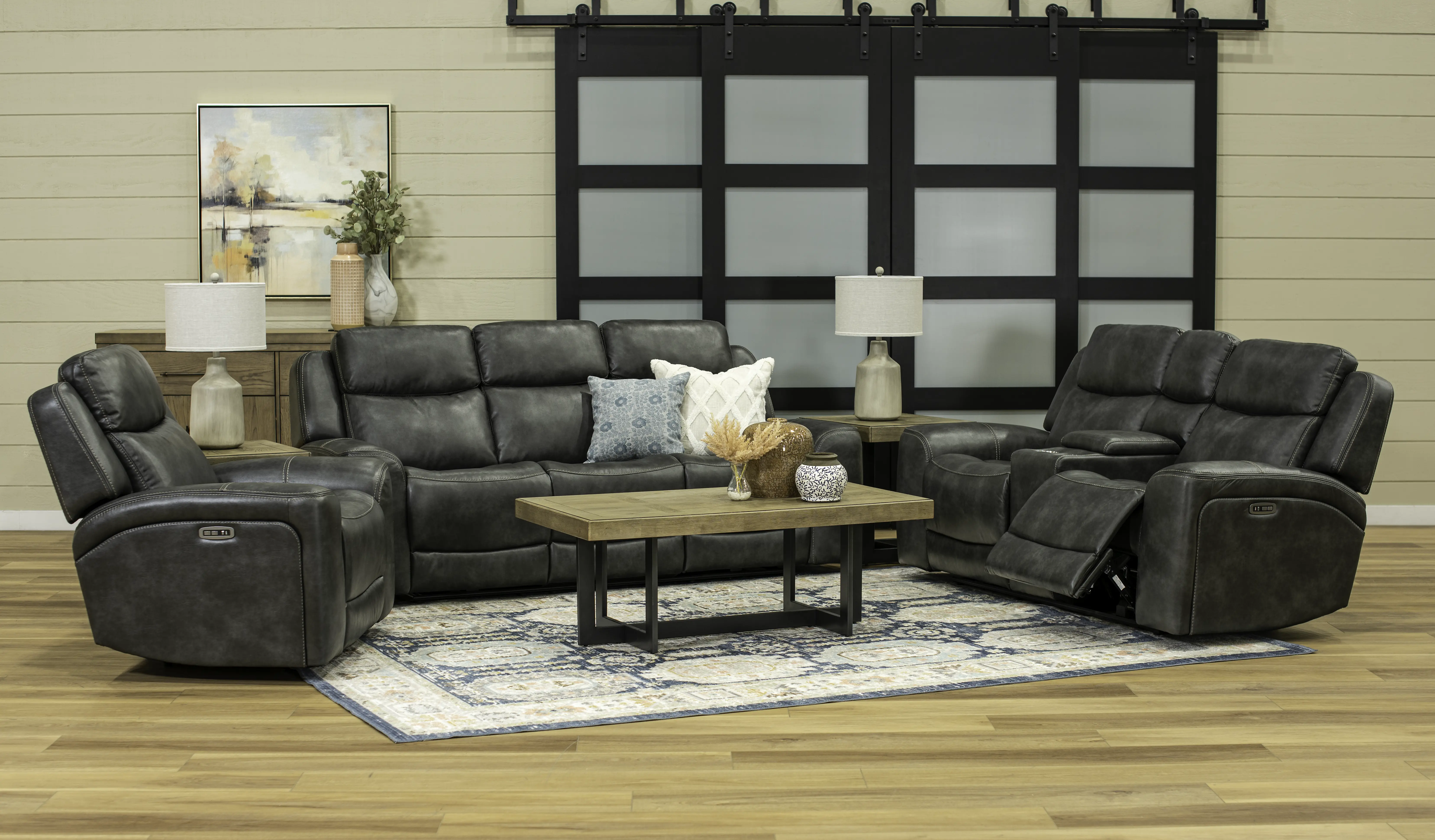 Montana Slate Gray Power Reclining Sofa-2
