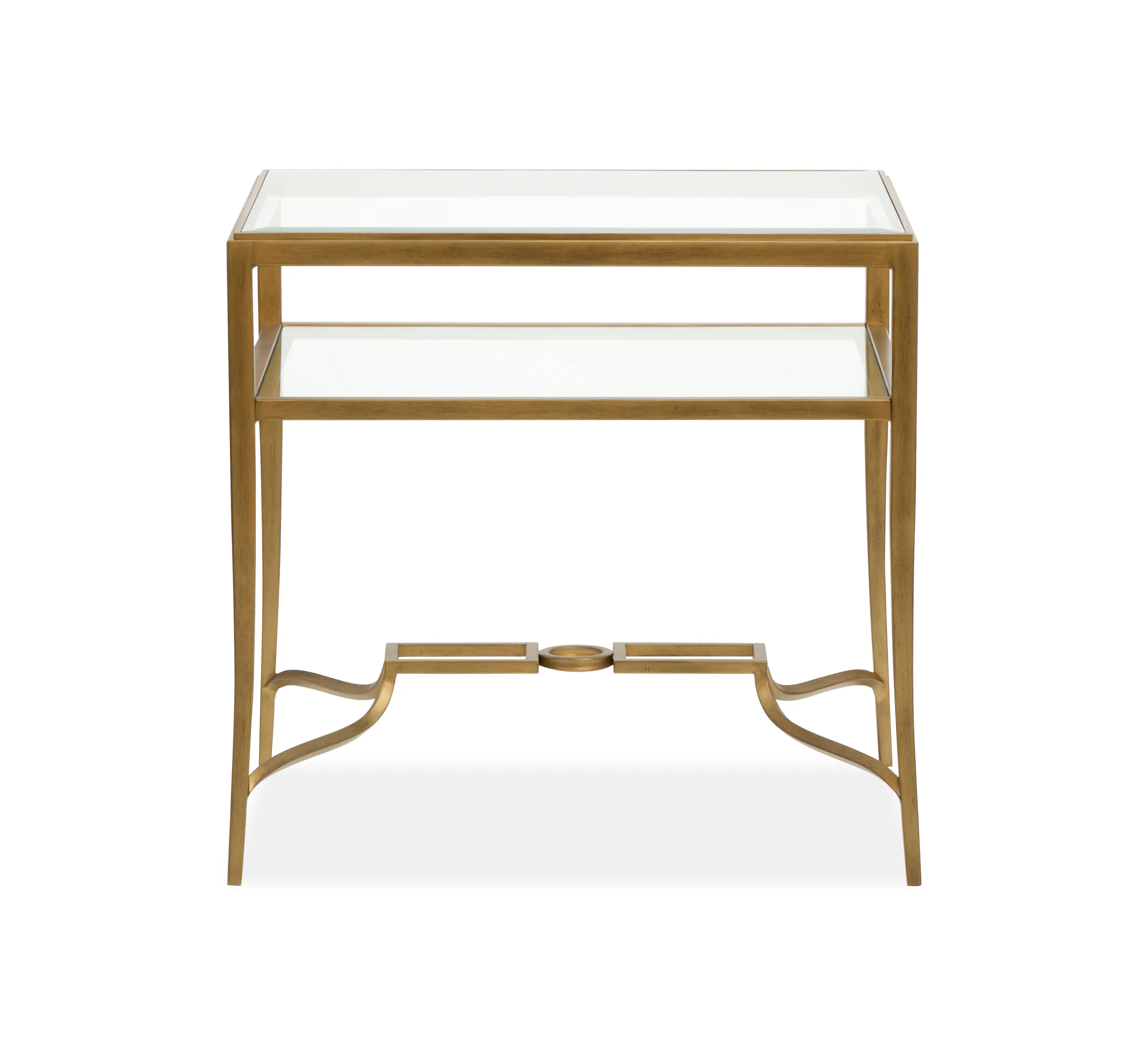 Lorena Brass and Glass End Table-1