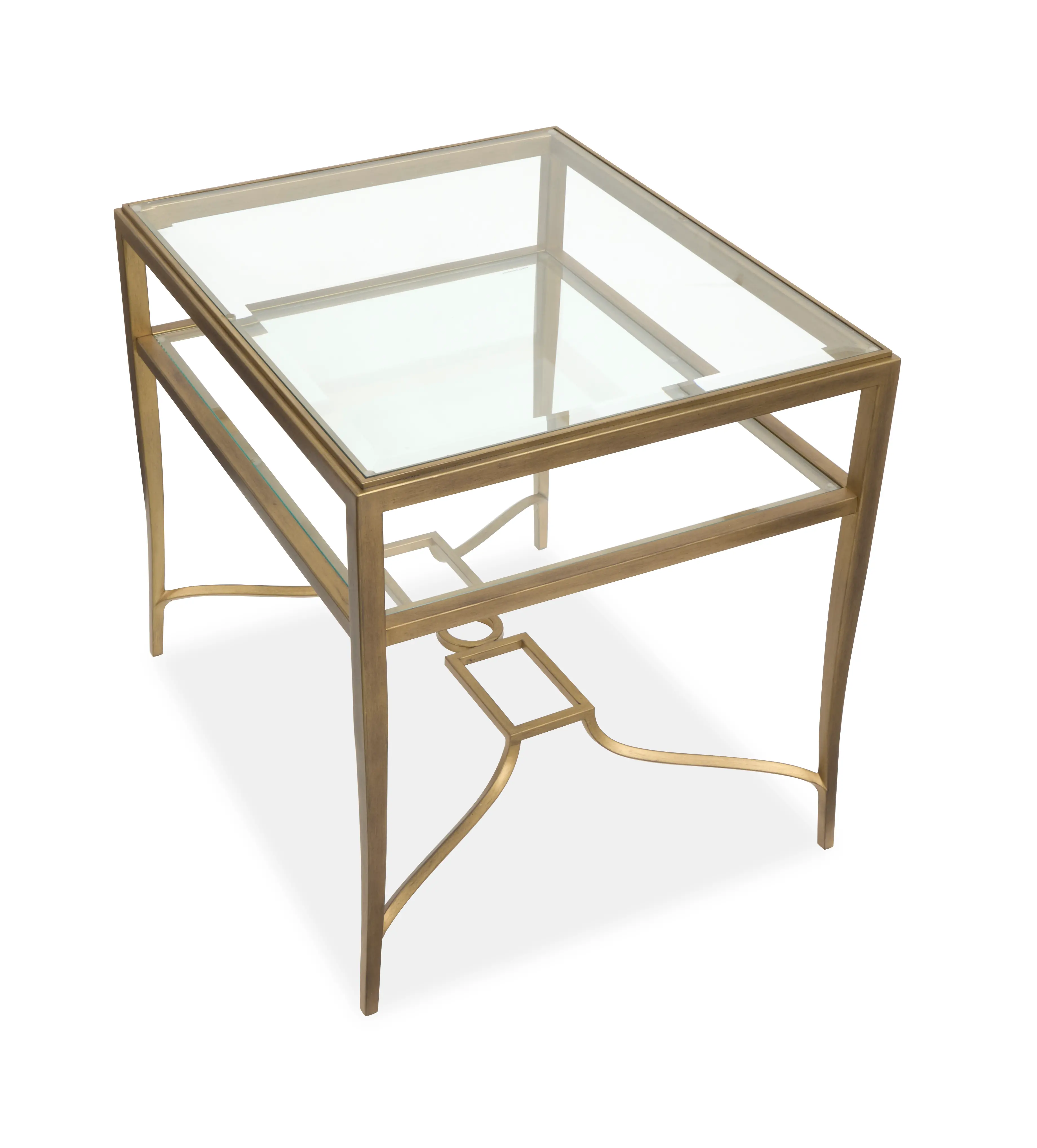 Lorena Brass and Glass End Table-2