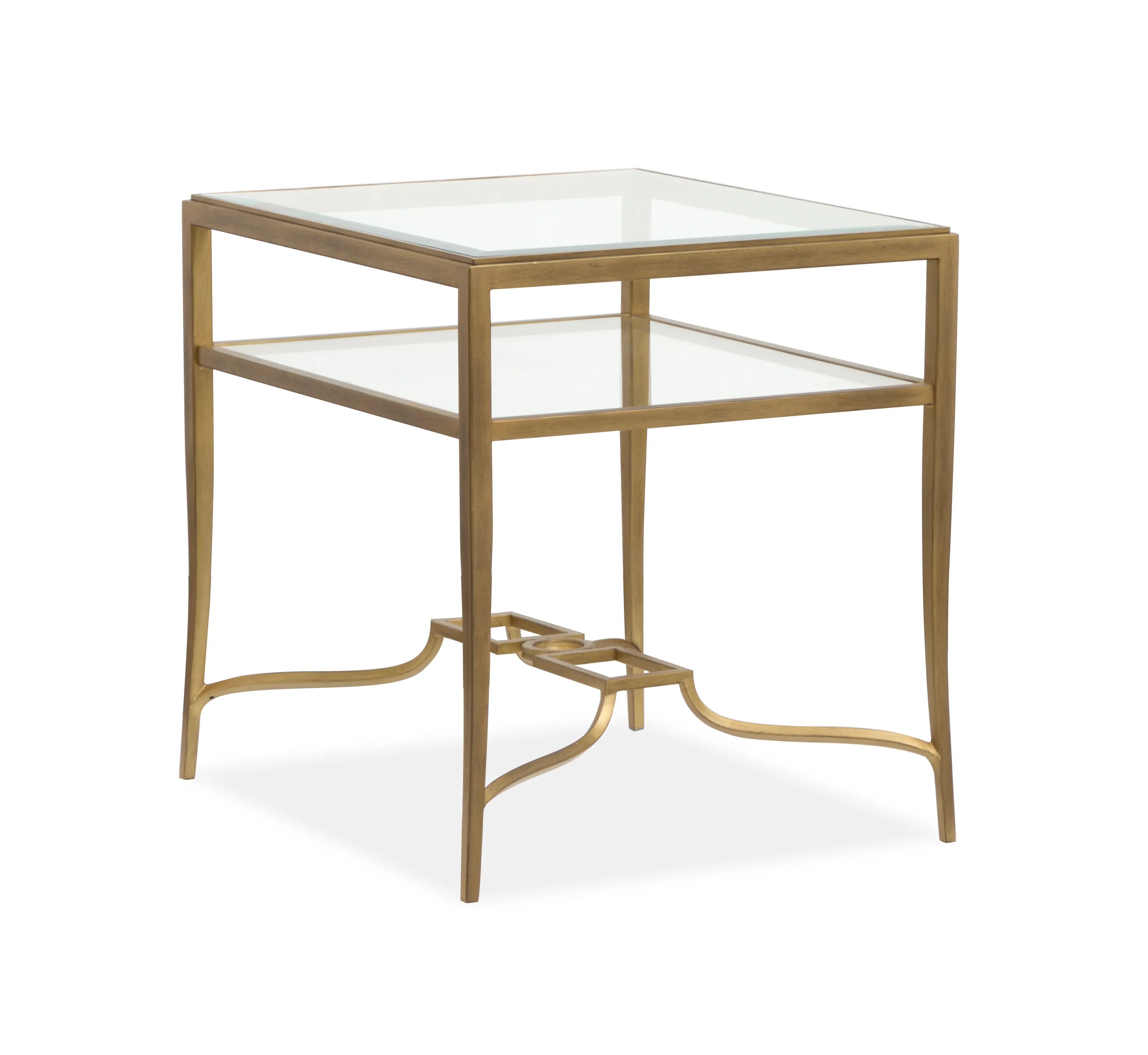 Lorena Brass and Glass End Table-3