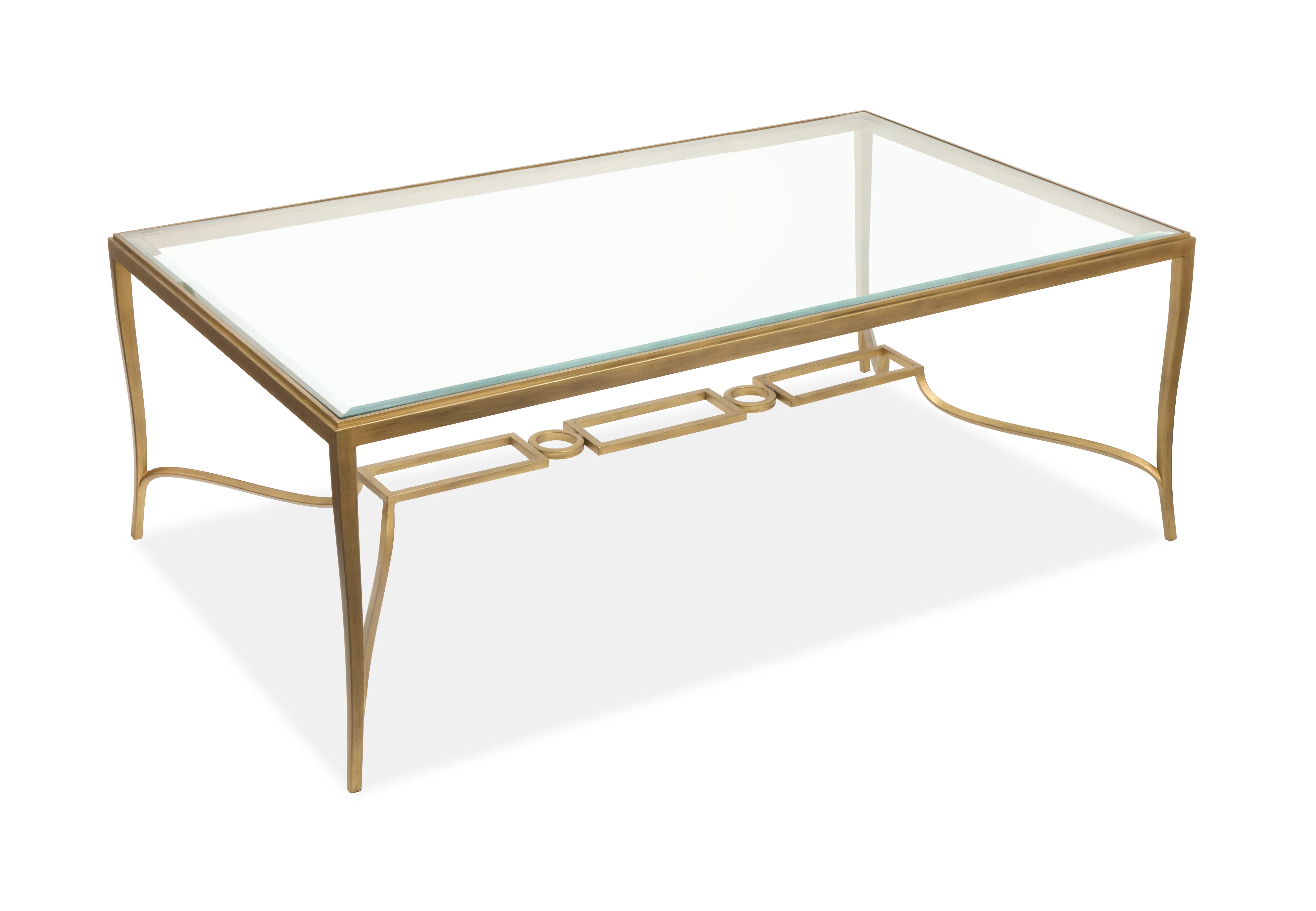 Lorena Brass and Glass Coffee Table-3
