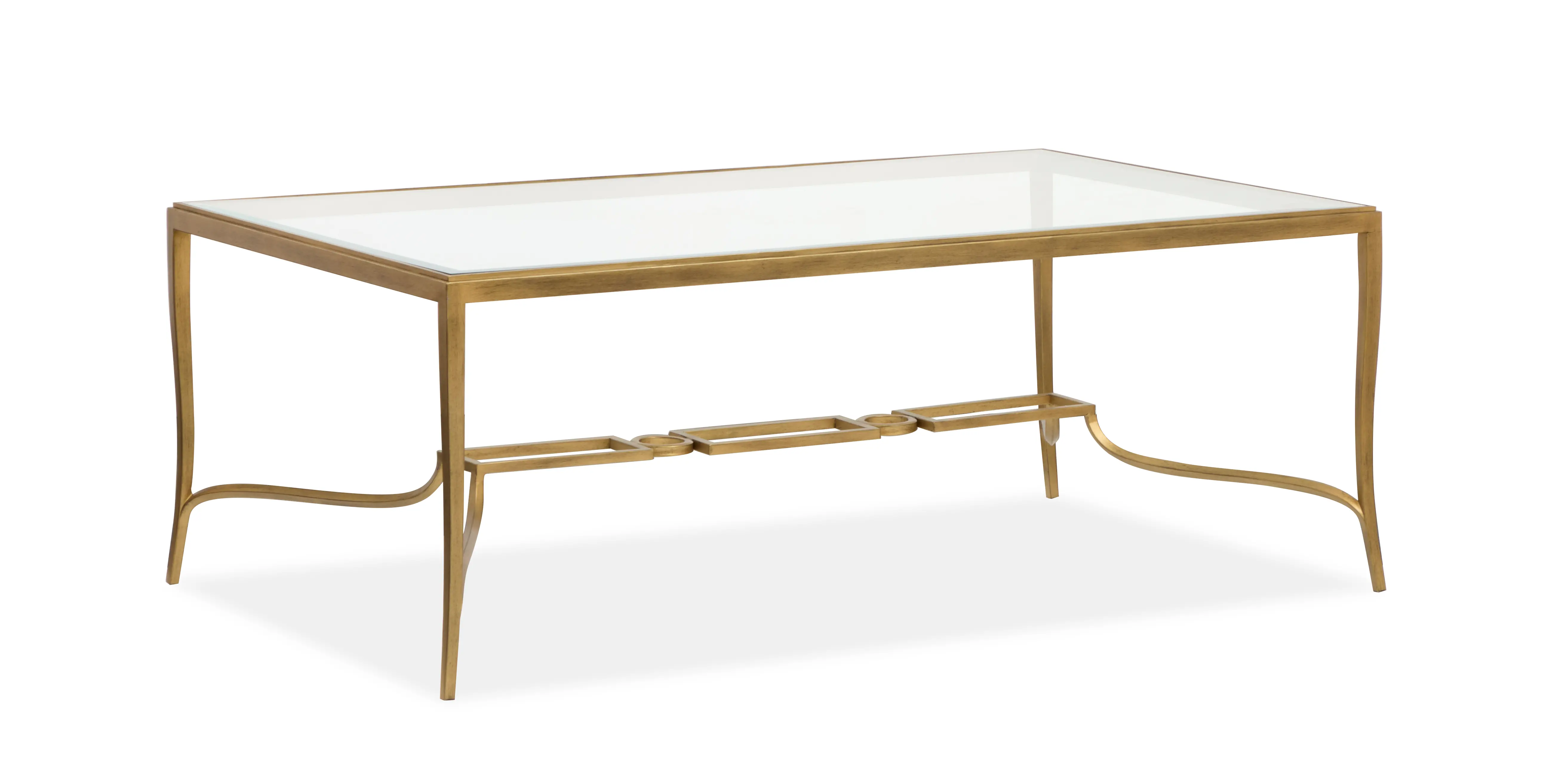 Lorena Brass and Glass Coffee Table-4