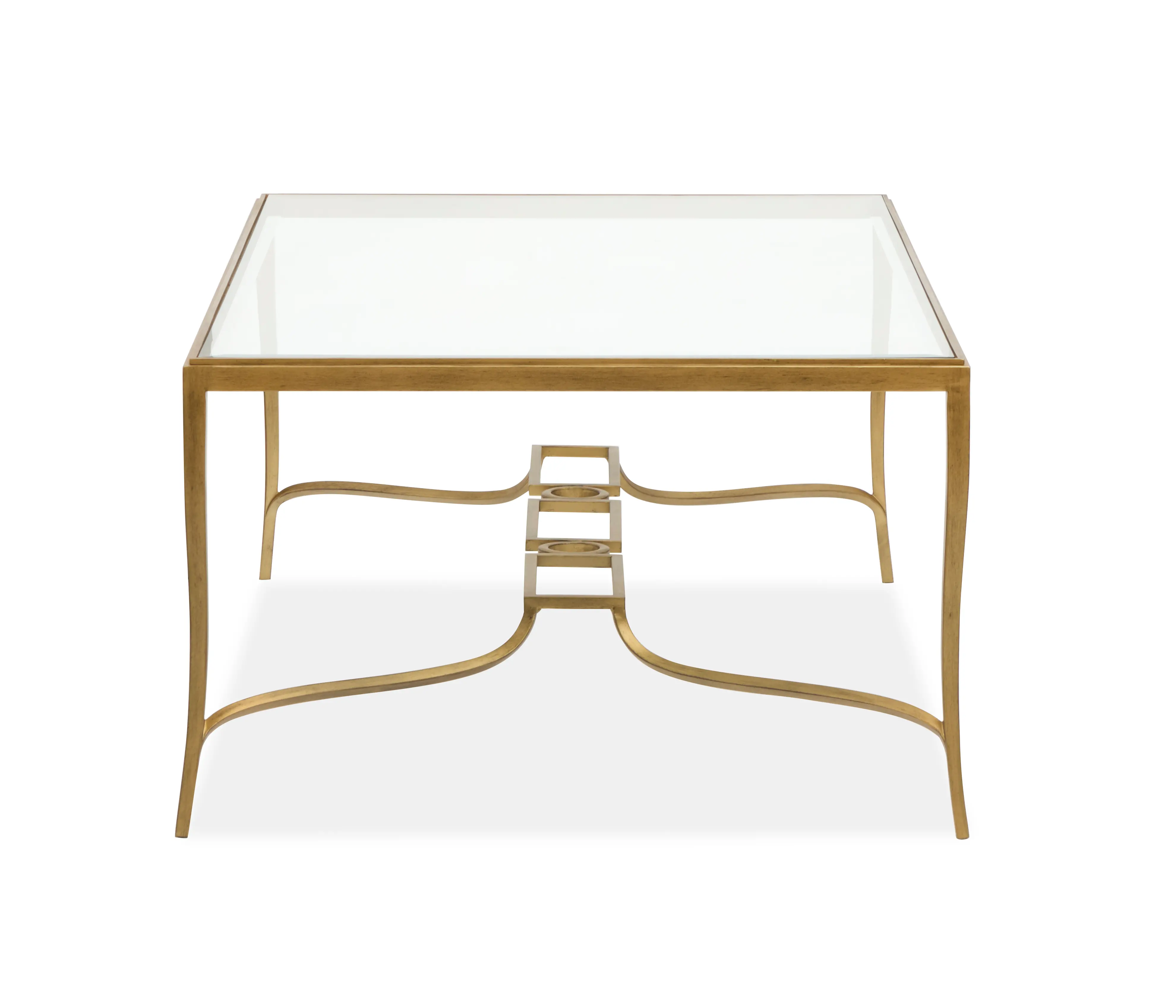 Lorena Brass and Glass Coffee Table-5