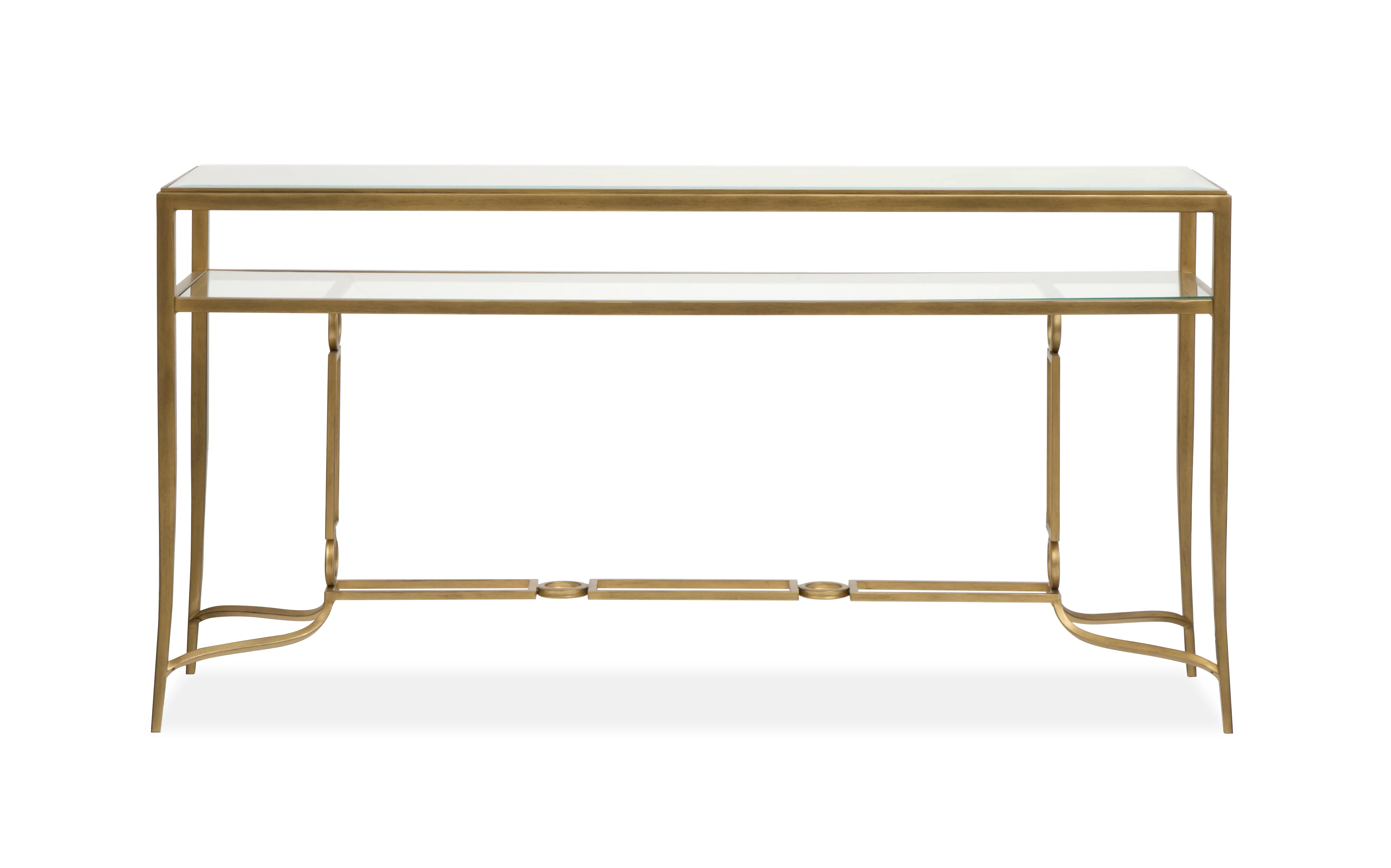 Lorena Brass and Glass Sofa Table-1
