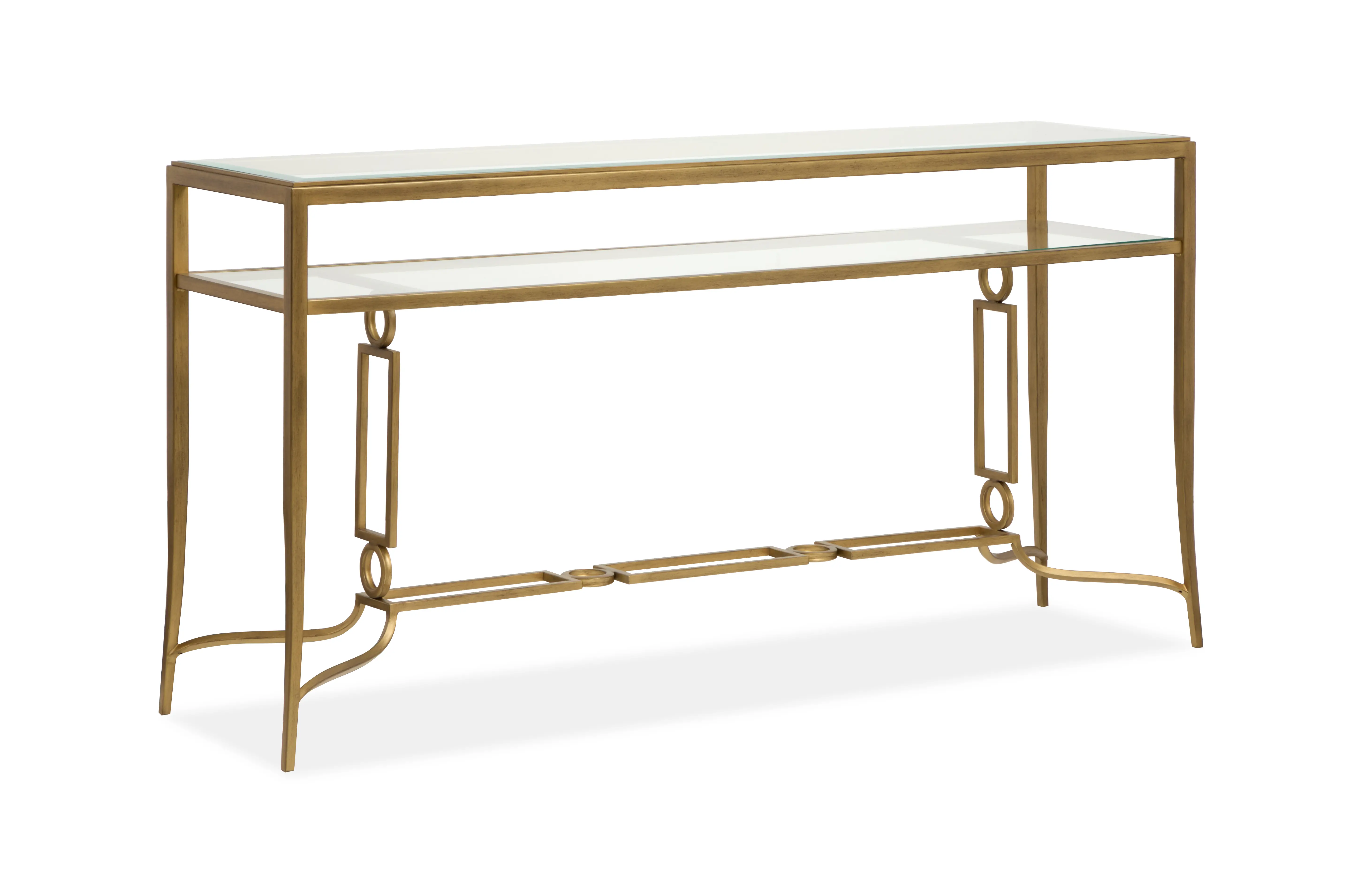 Lorena Brass and Glass Sofa Table-2