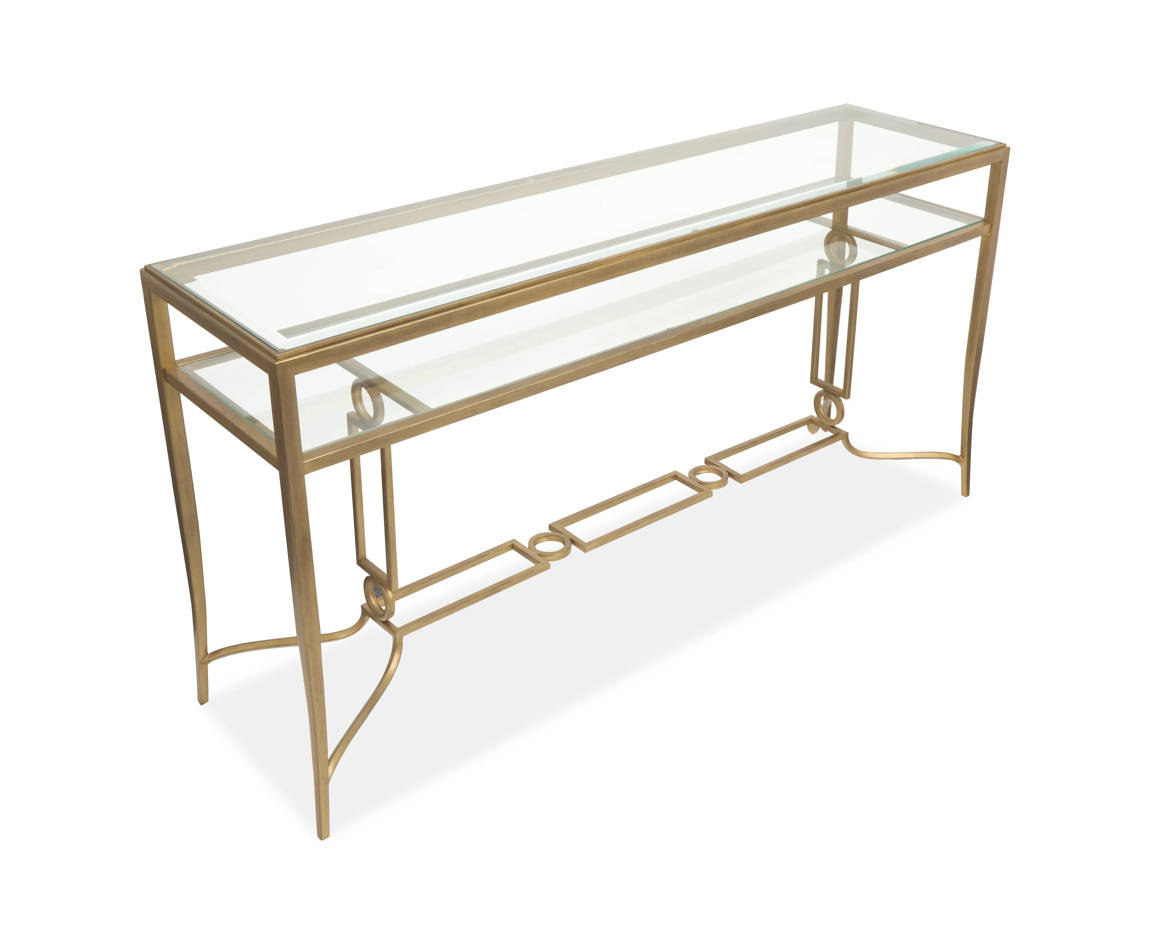Lorena Brass and Glass Sofa Table-3