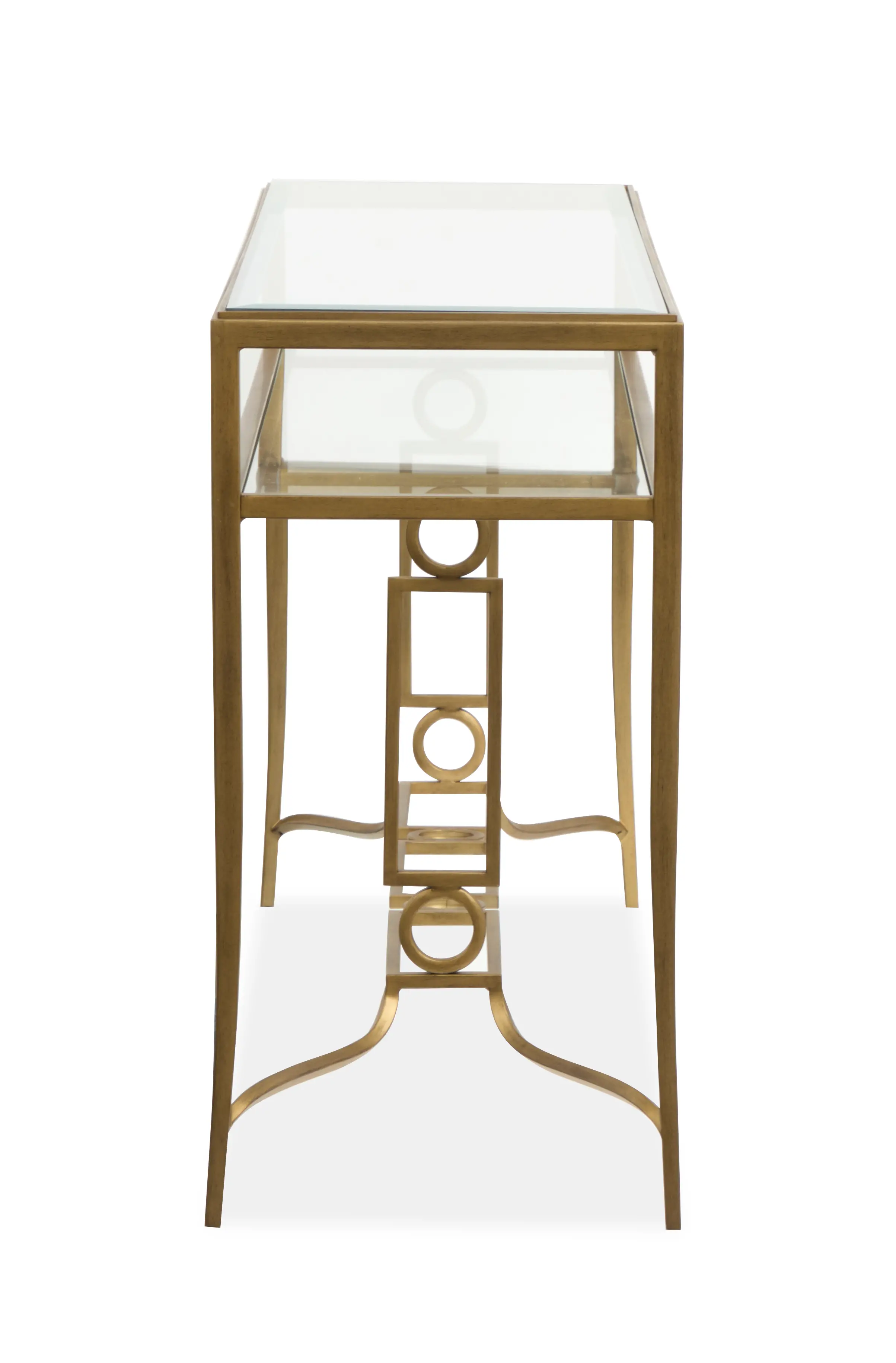 Lorena Brass and Glass Sofa Table-4