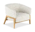 Ollie Linen White Accent Chair