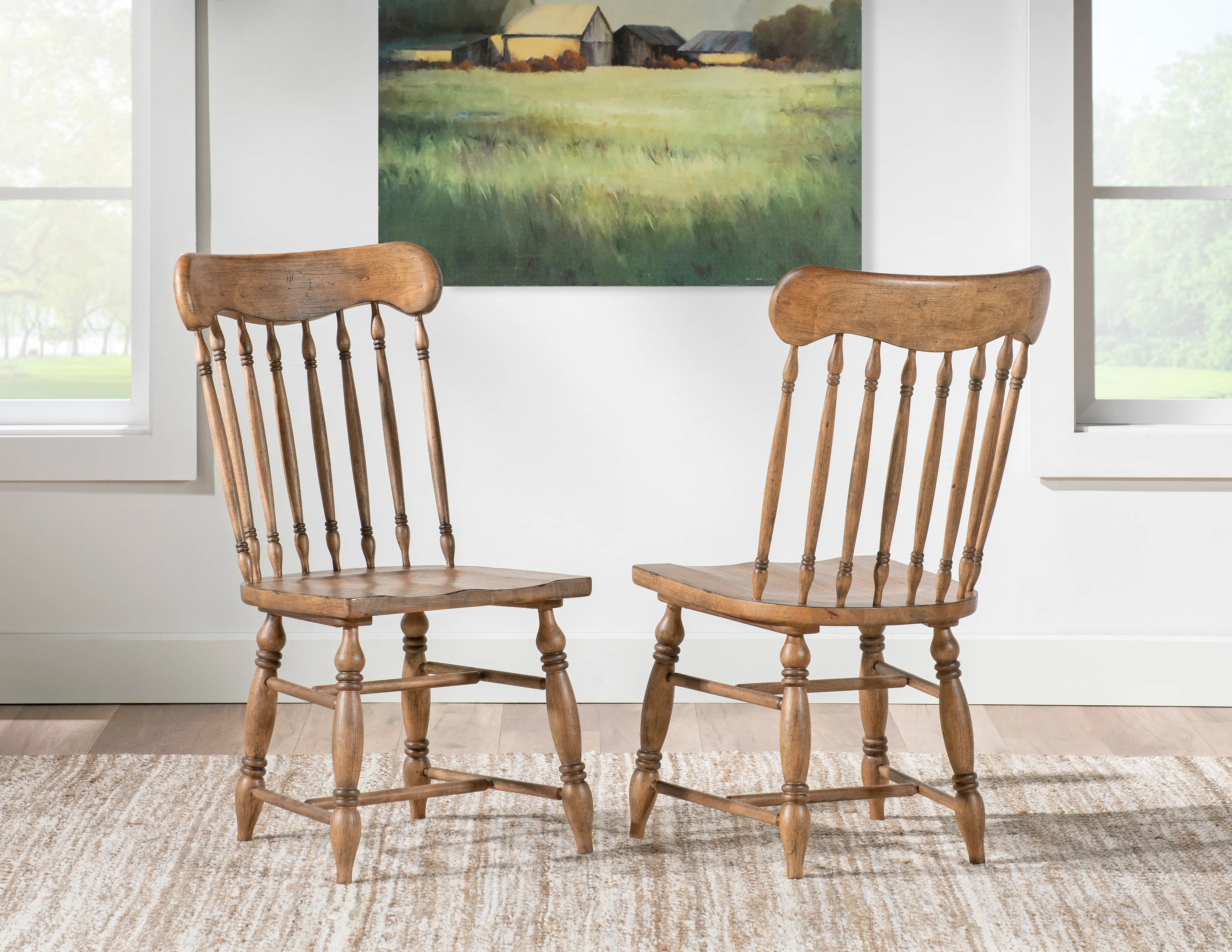 Country Living Oak Turned Spindle Dining Chair-2