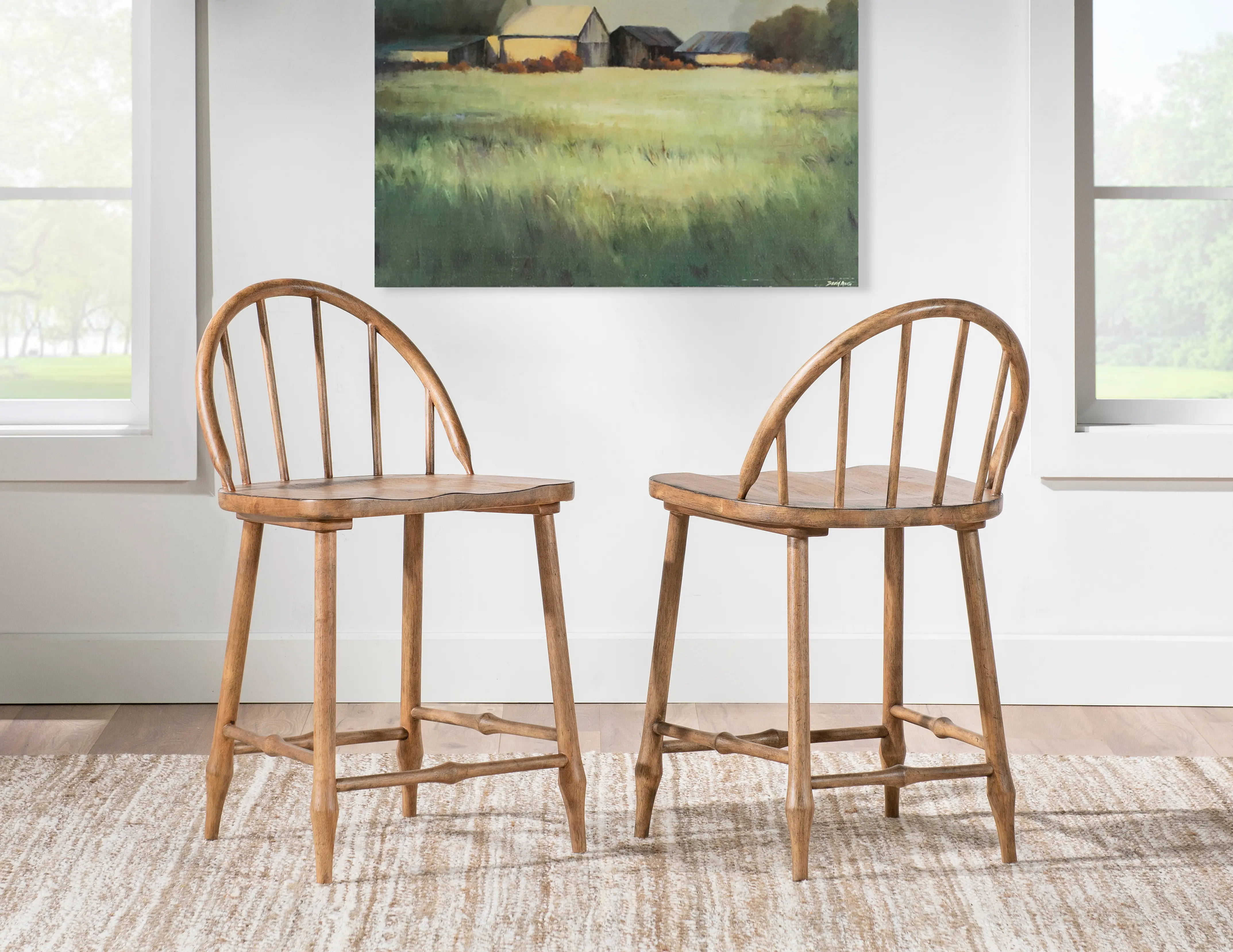Country Living Oak Windsor Counter Height Stool-2