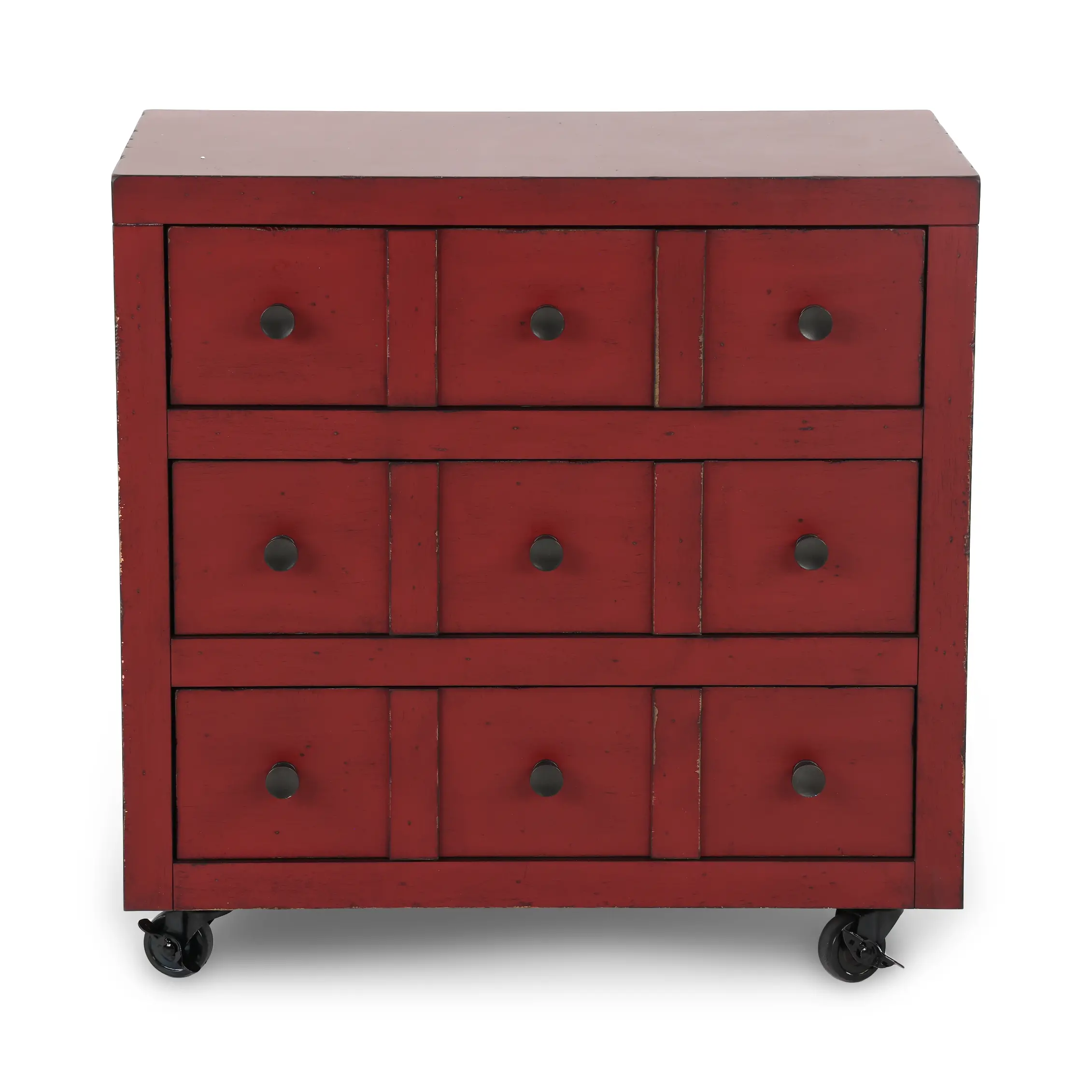 Country Living Red Apothecary Nightstand-1