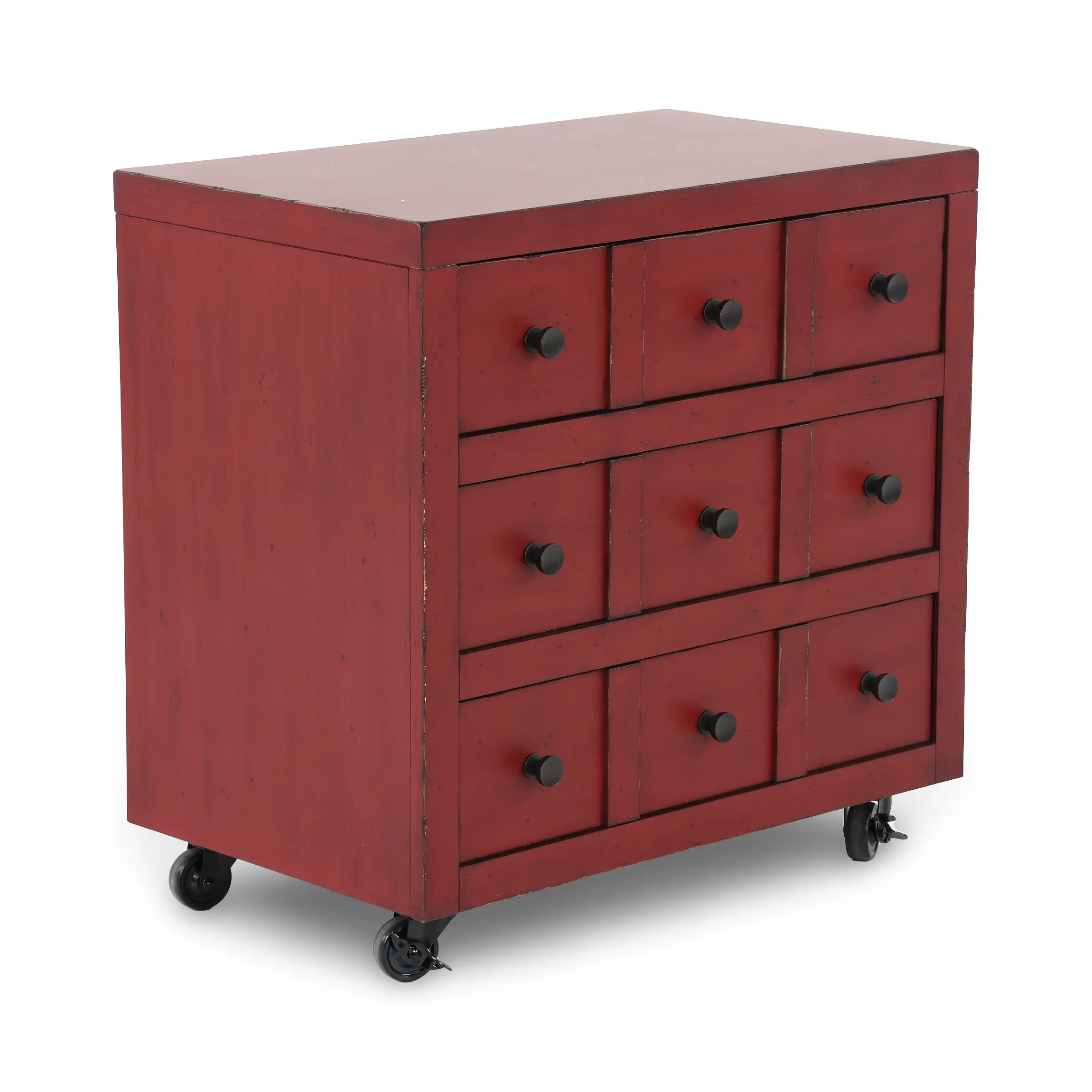 Country Living Red Apothecary Nightstand-4