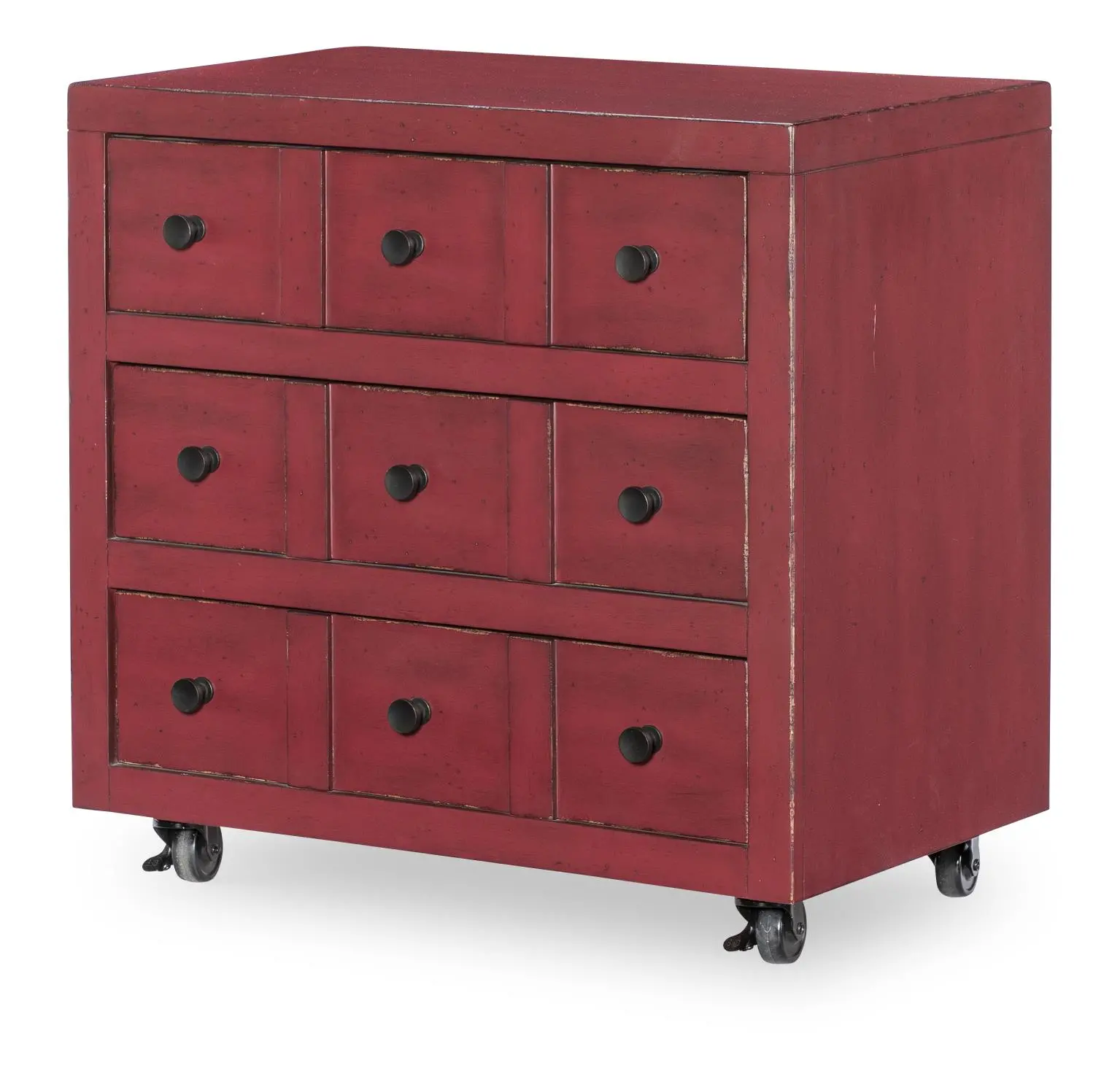 Country Living Red Apothecary Nightstand-5