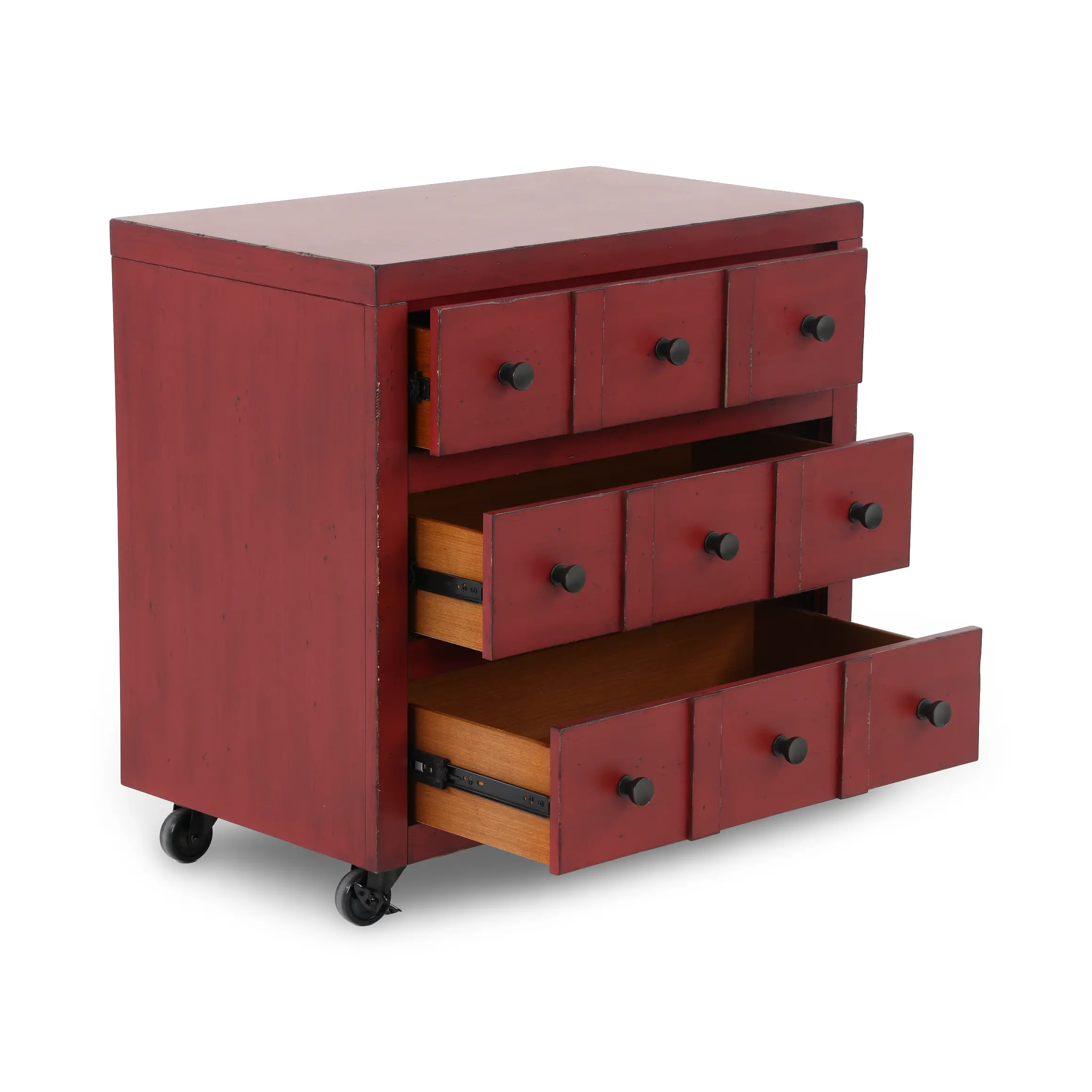 Country Living Red Apothecary Nightstand-6