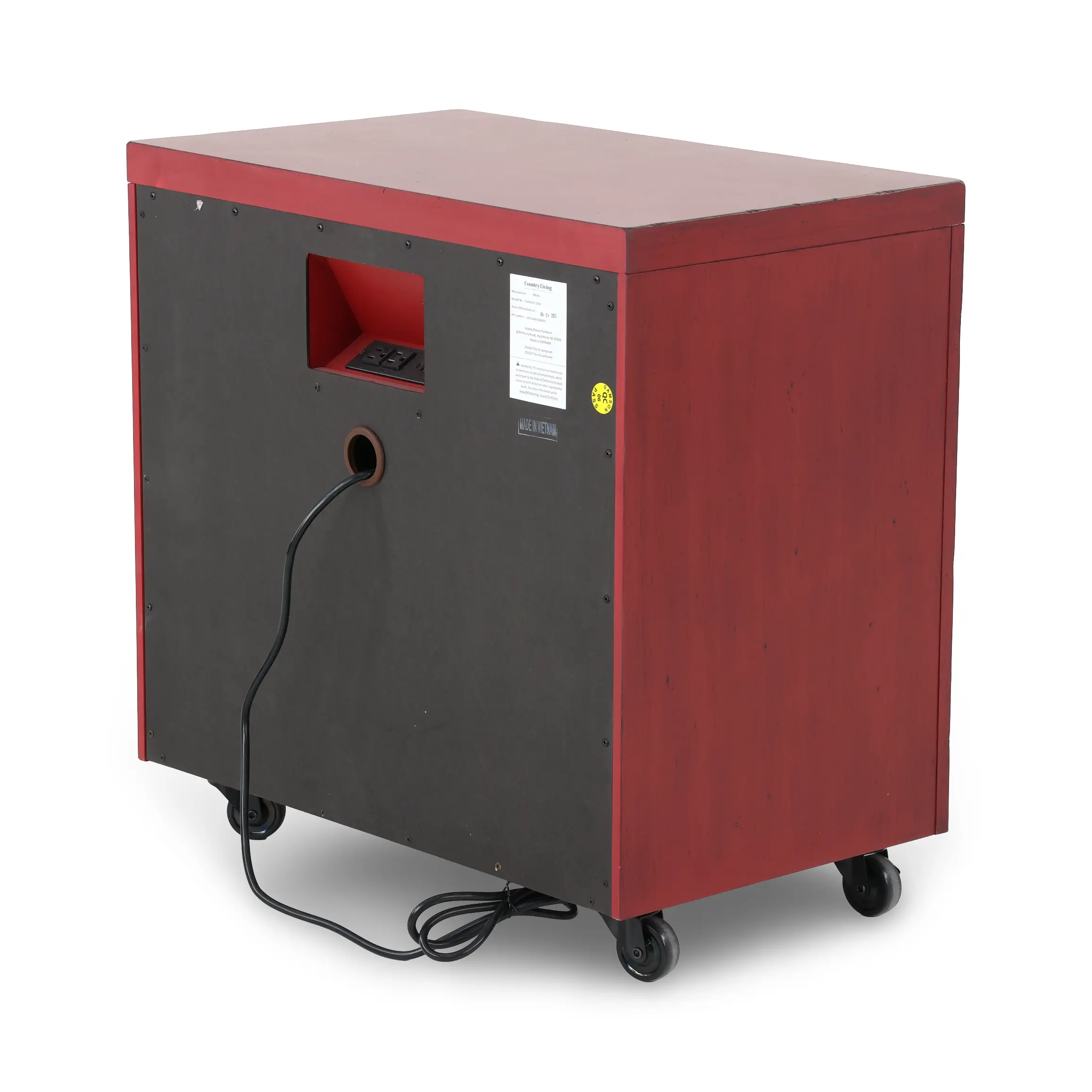 Country Living Red Apothecary Nightstand-7
