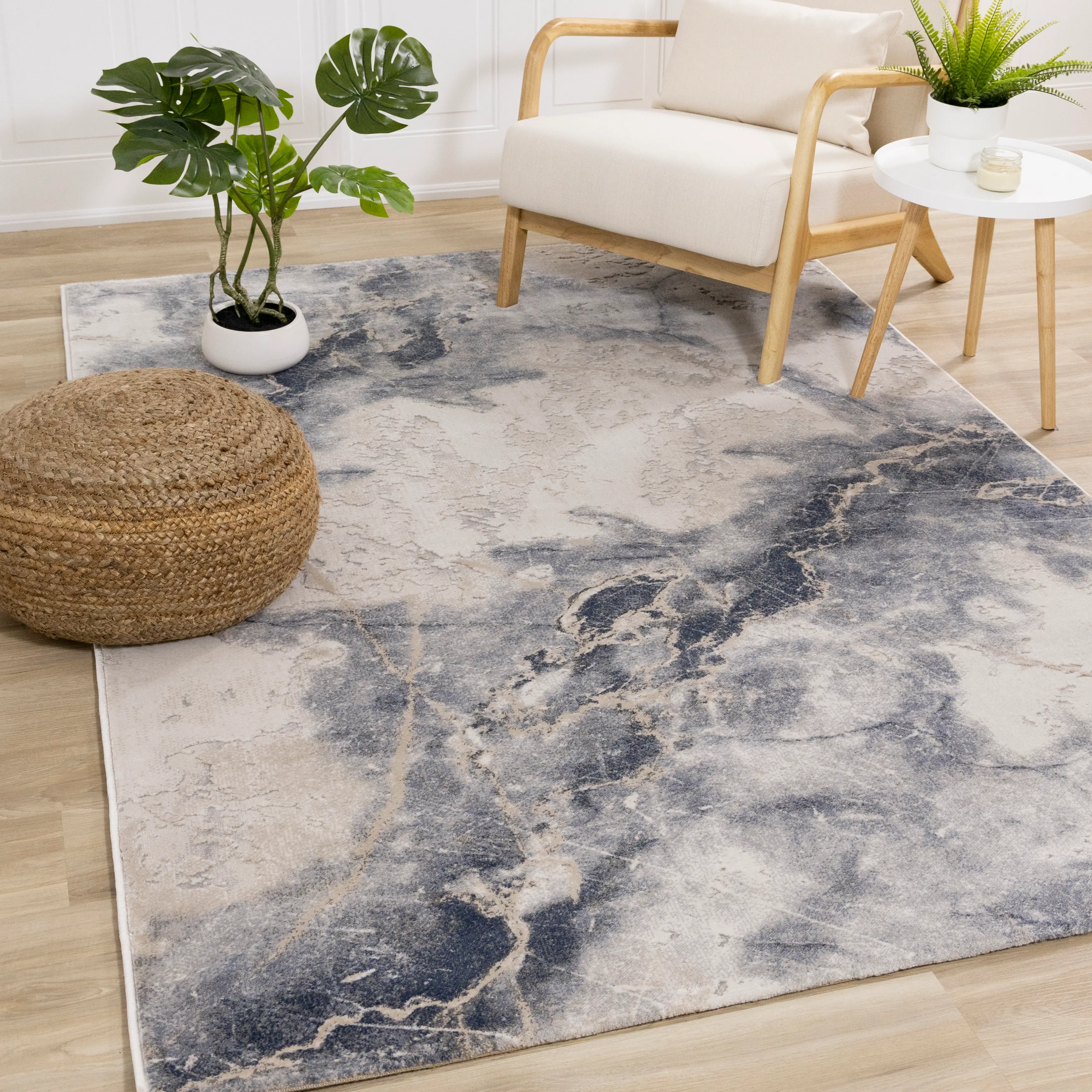 Luca 5 x 8 Alabaster Blue Area Rug-2