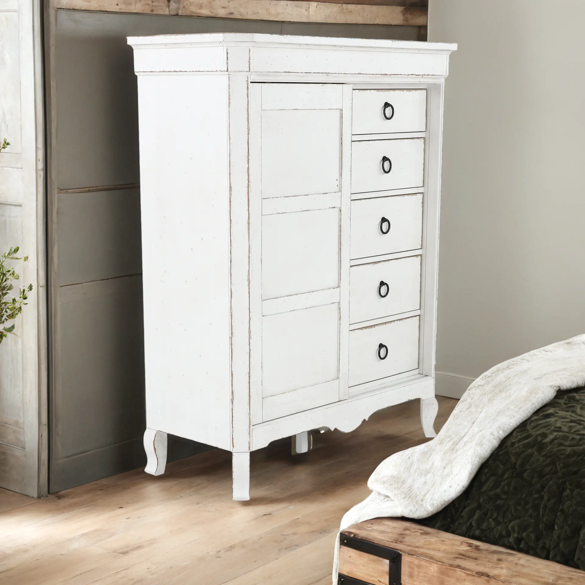 Country Living White Sliding Door Chest-2