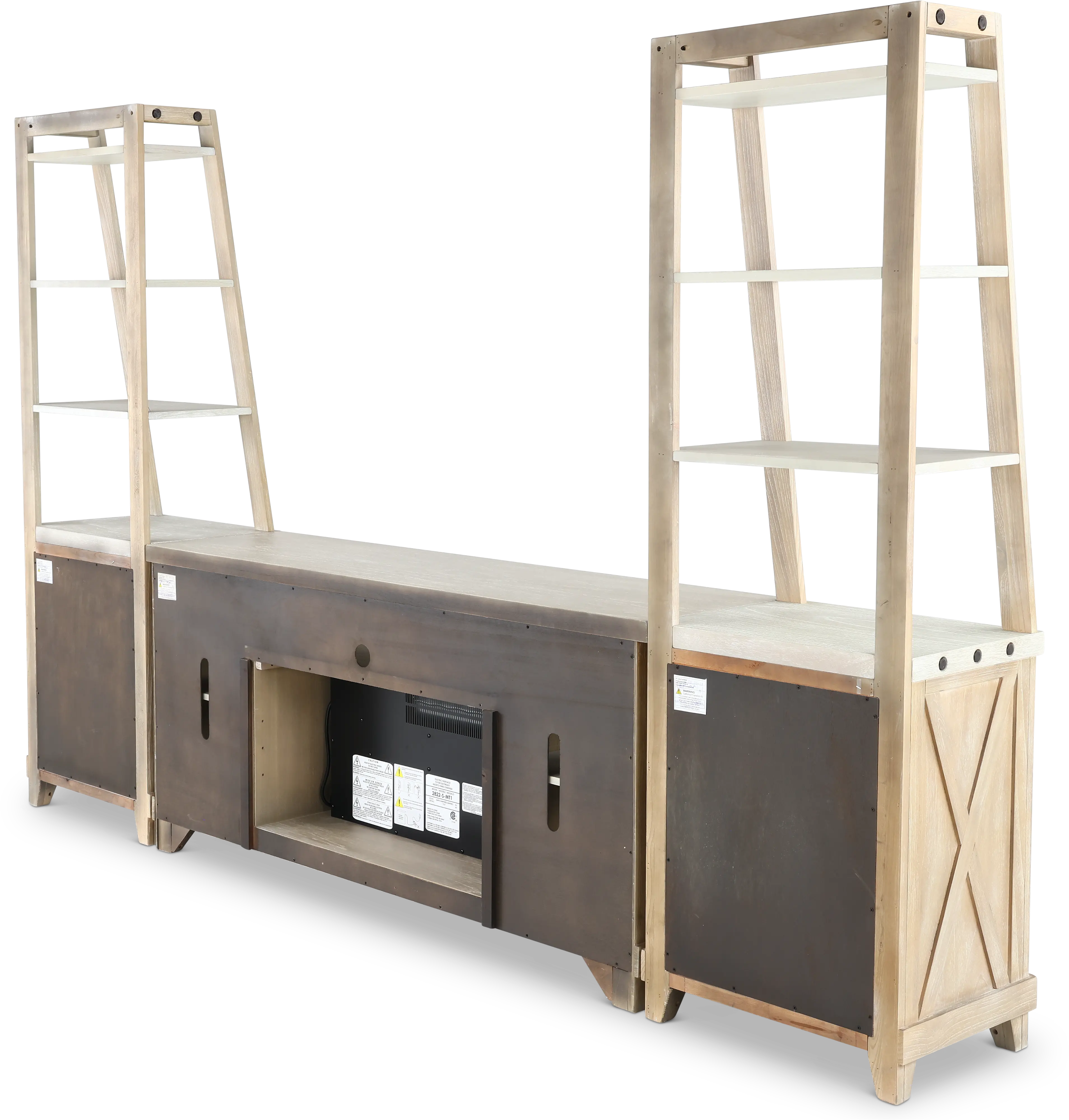 Rivan 64 Natural Fireplace Entertainment Center-7