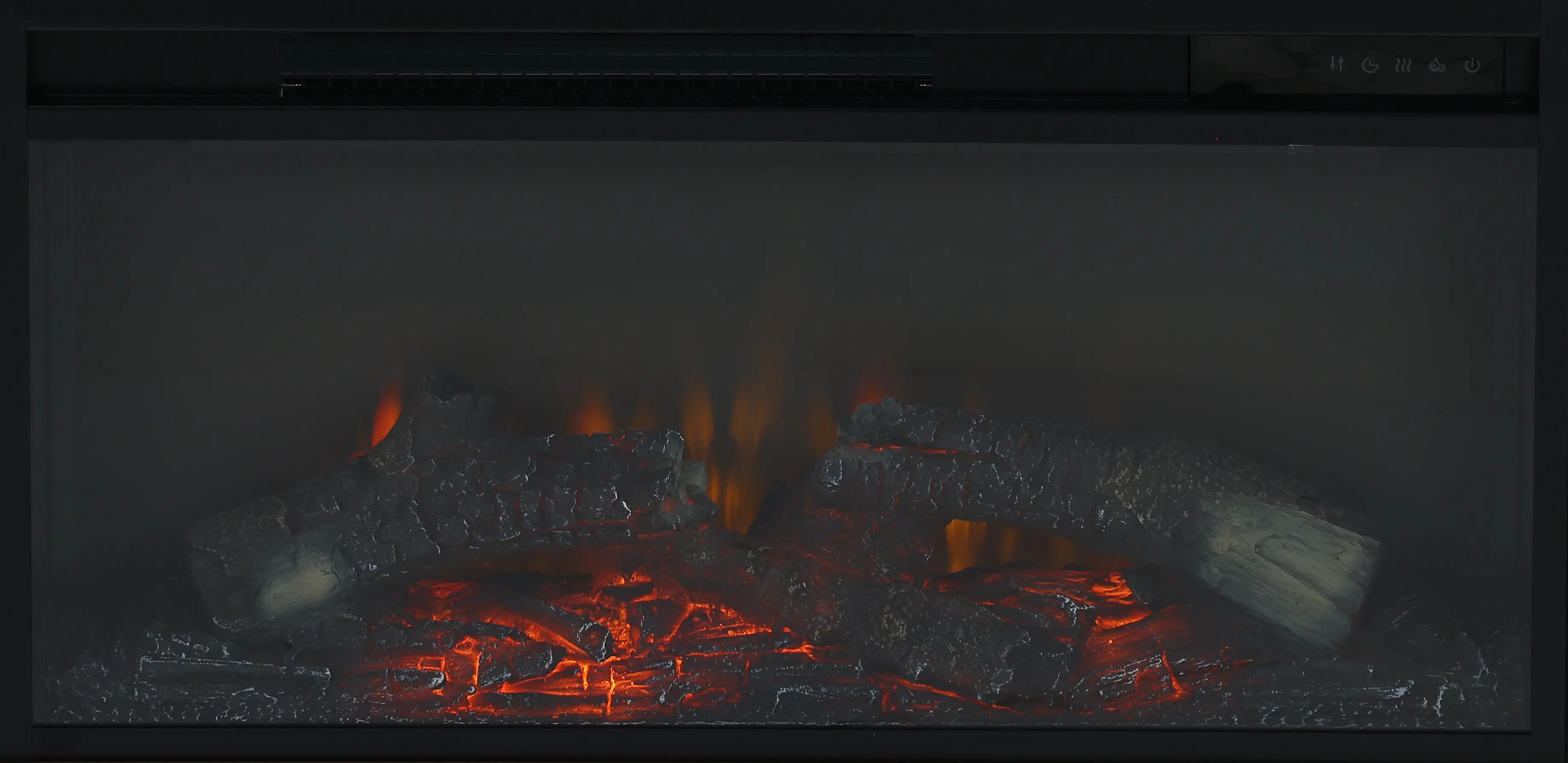 Rivan 64 Natural Fireplace Entertainment Center-8