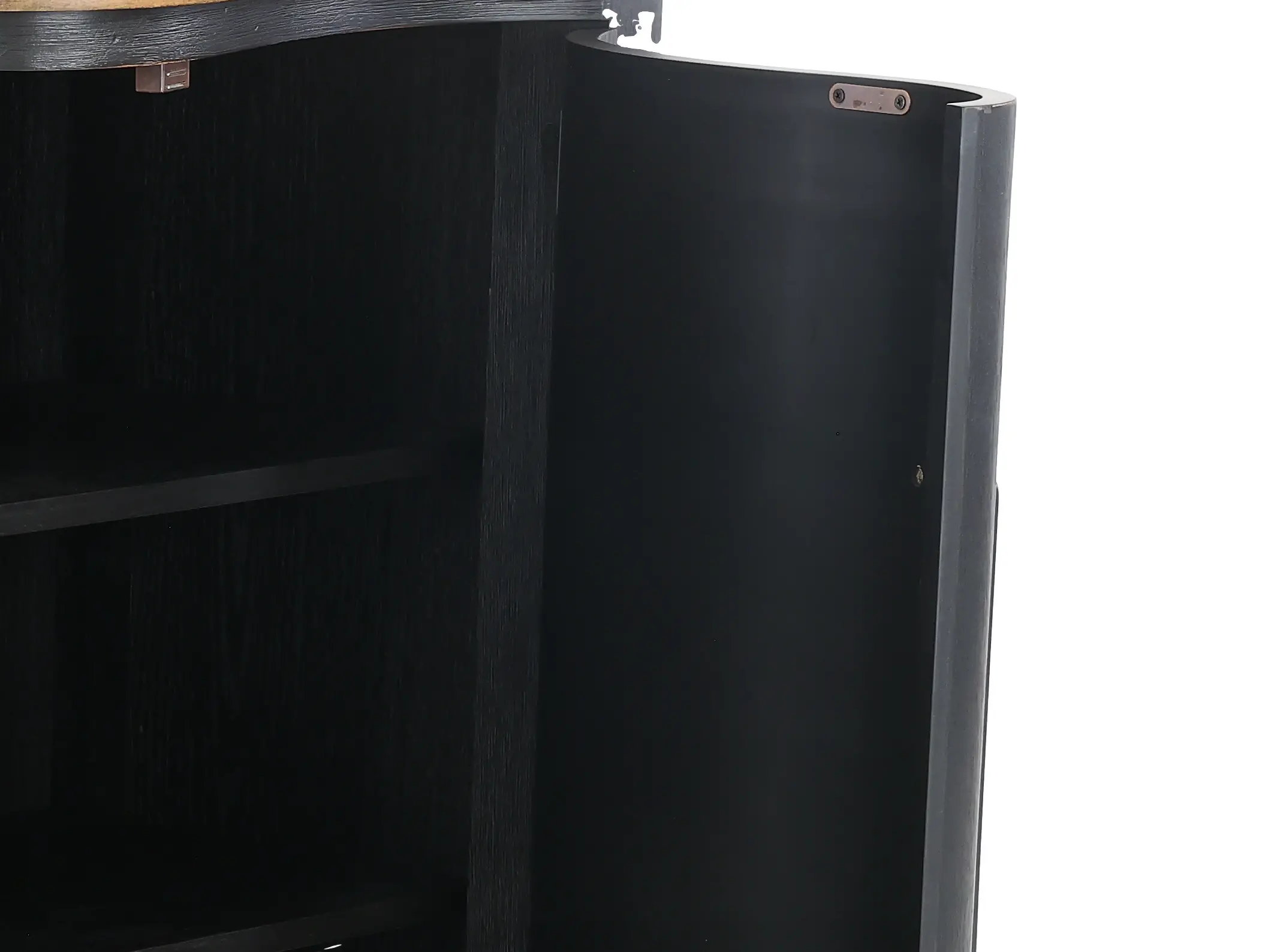 Country Living Black and Oak Scalloped Door Chest-7