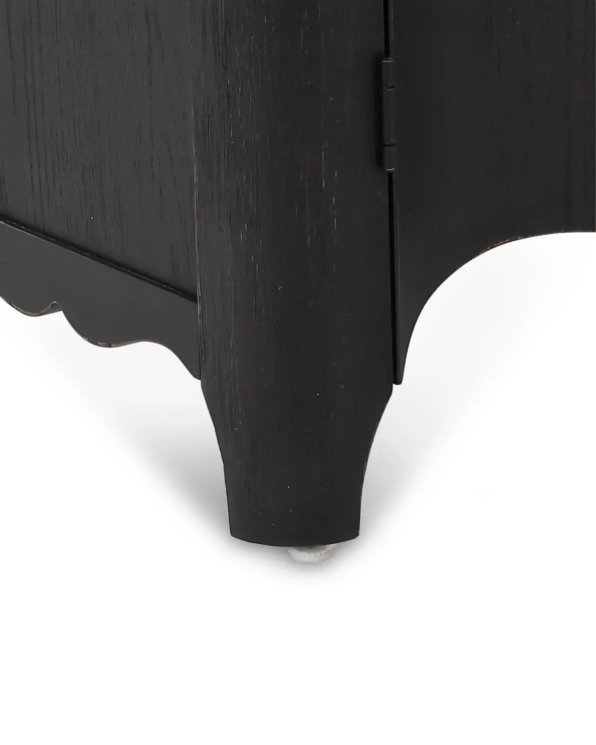 Country Living Black and Oak Scalloped Door Chest-8