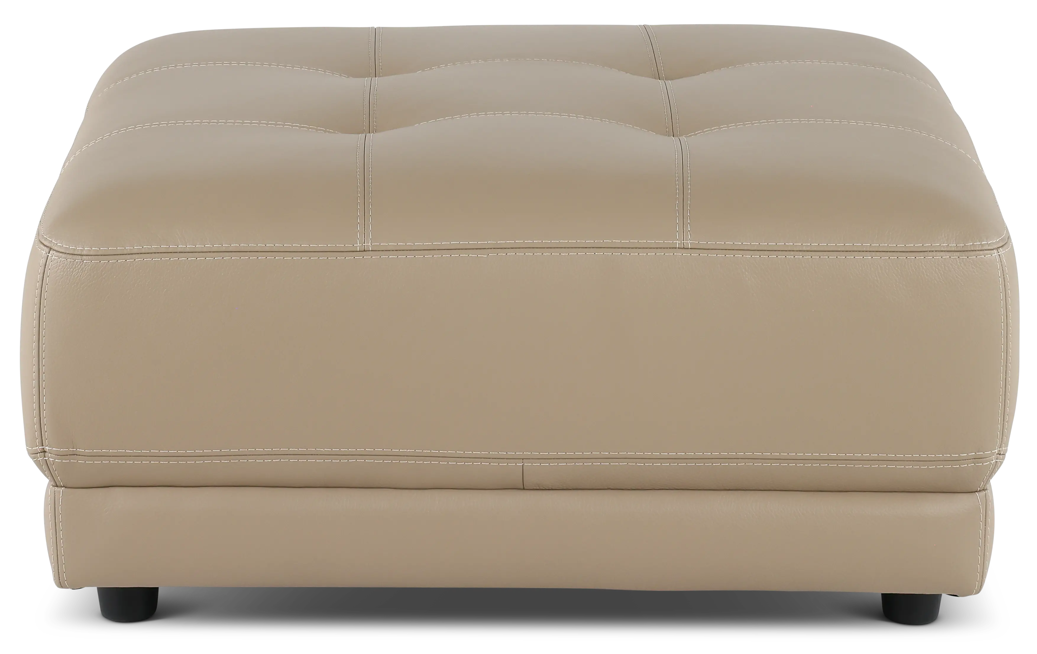 Nexus Cappuccino Brown Leather Ottoman-1