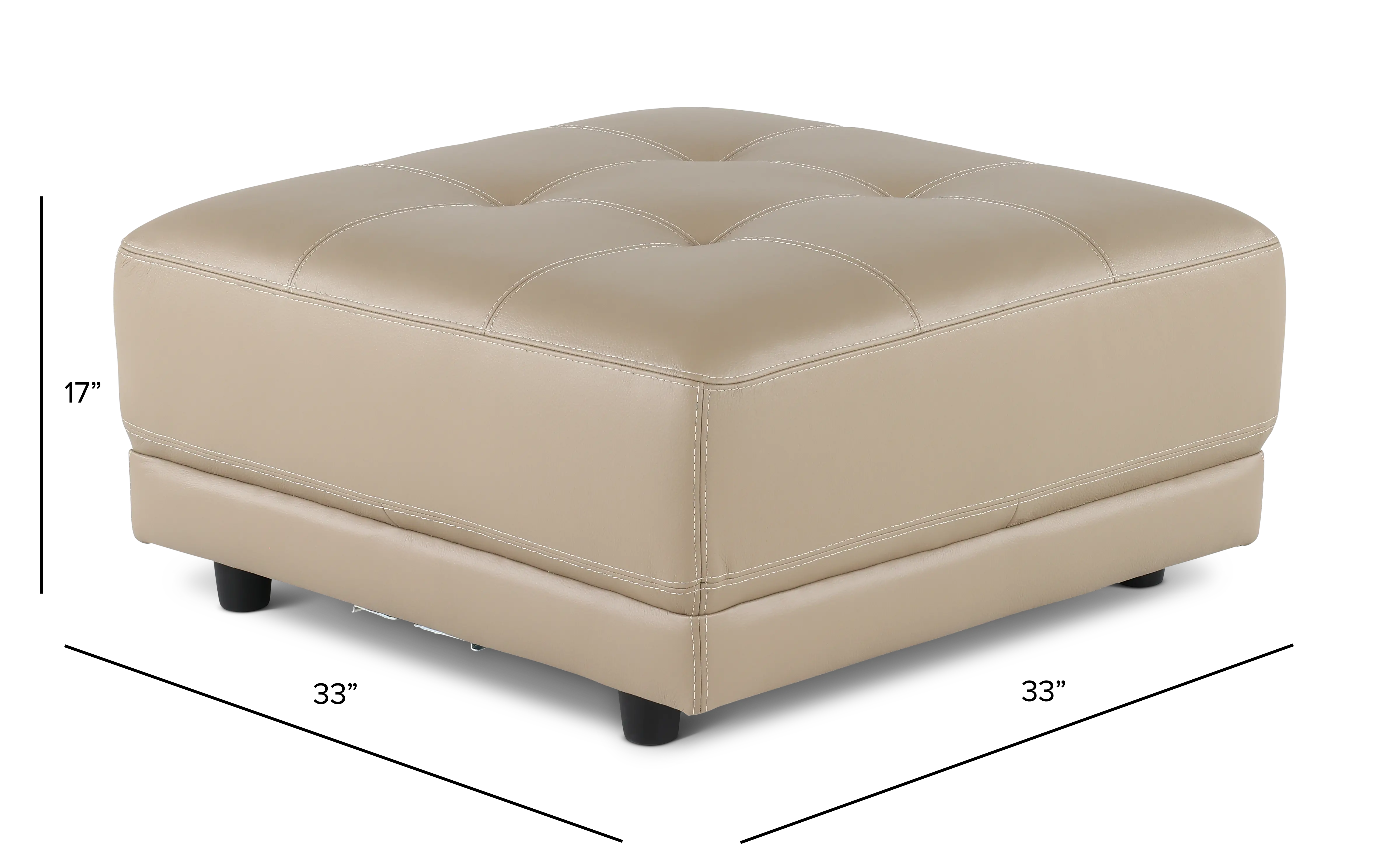 Nexus Cappuccino Brown Leather Ottoman-3